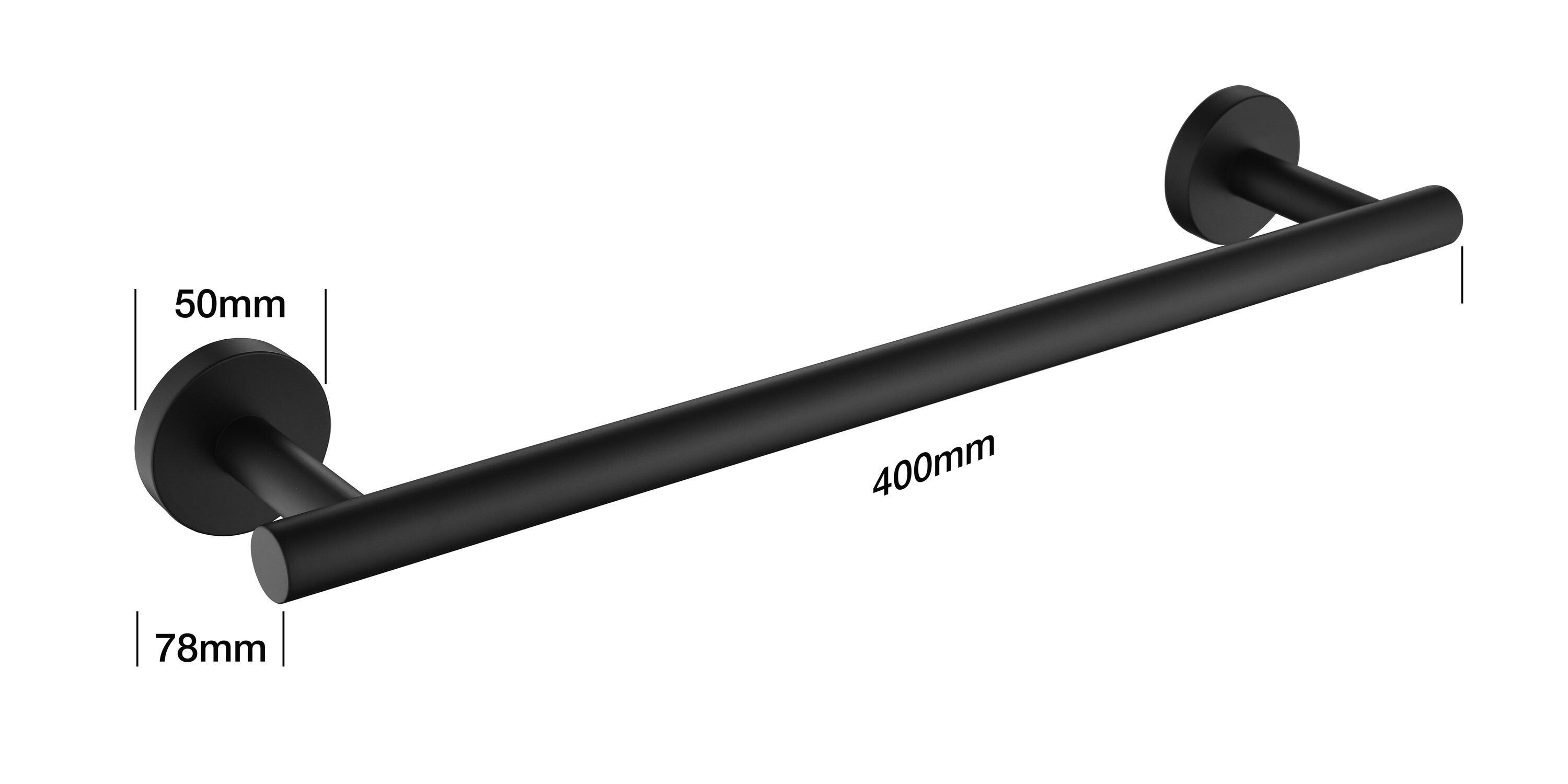 Juego de accesorios decorativos para baño de 5 piezas en negro mate incluye barra de toalla, porta papel higiénico, anillo para toalla y gancho para batas. WF-3300B
