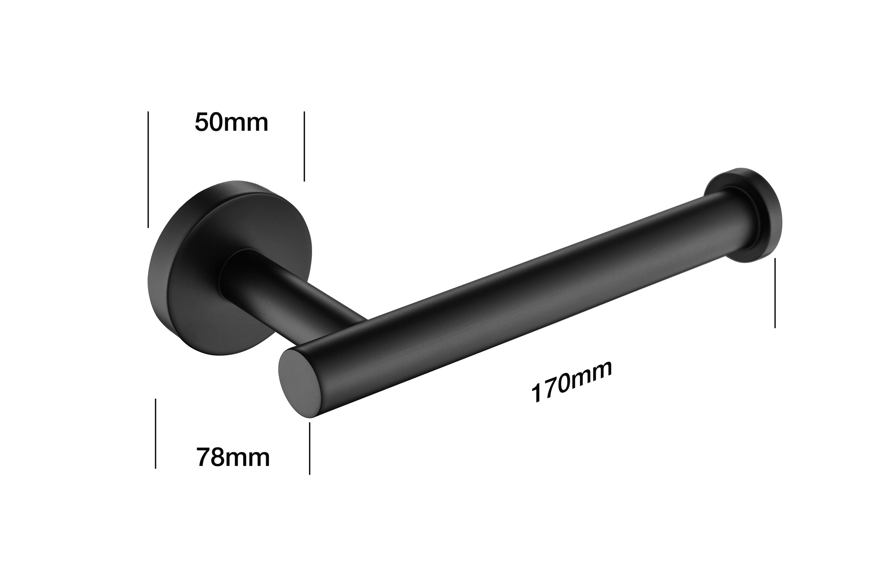 Juego de accesorios decorativos para baño de 5 piezas en negro mate incluye barra de toalla, porta papel higiénico, anillo para toalla y gancho para batas. WF-3300B