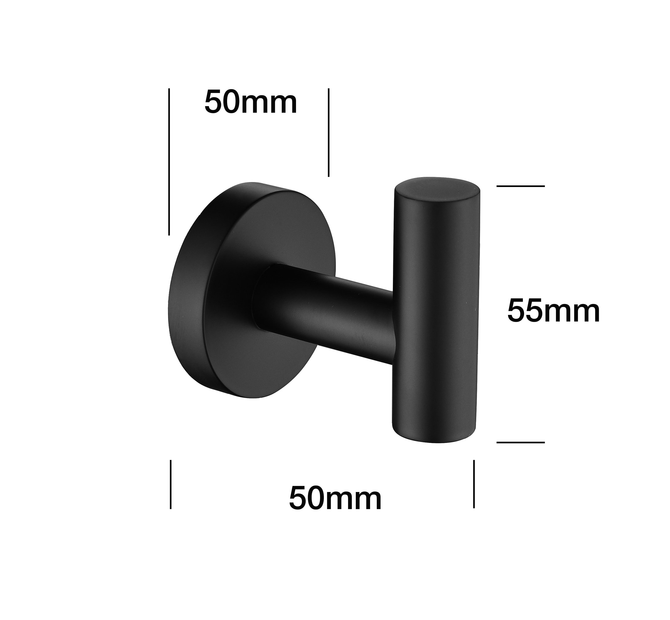Juego de accesorios decorativos para baño de 5 piezas en negro mate incluye barra de toalla, porta papel higiénico, anillo para toalla y gancho para batas. WF-3300B