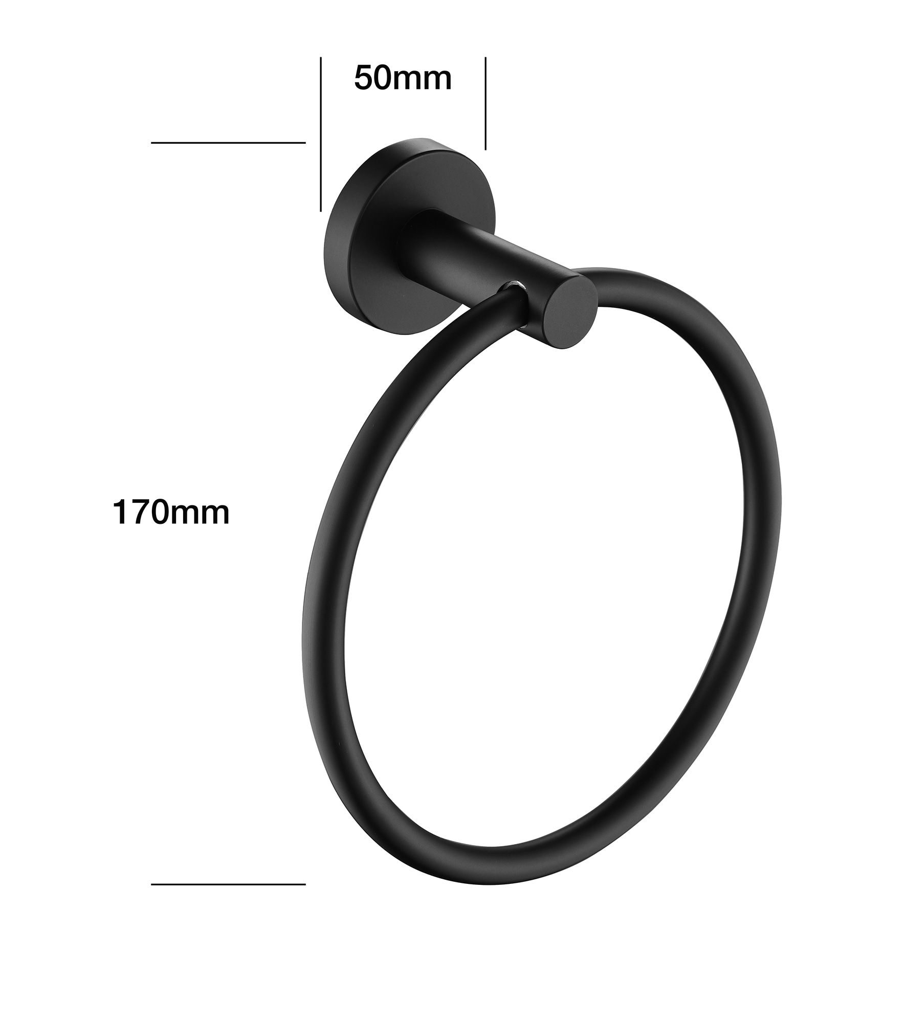 Juego de accesorios decorativos para baño de 5 piezas en negro mate incluye barra de toalla, porta papel higiénico, anillo para toalla y gancho para batas. WF-3300B