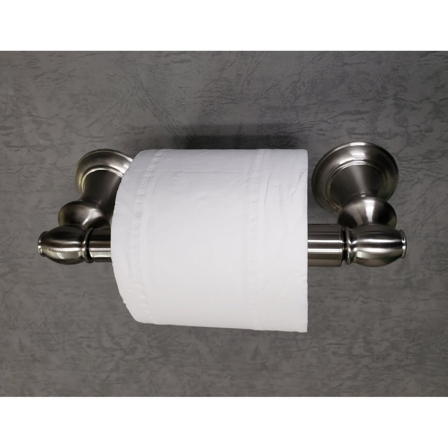 Juego de Hardware para Baño de la serie Highlander de 4 piezas en níquel cepillado - Barra de toalla, Porta papel higiénico, Argolla de toalla, Gancho para batas incluidos BA3502-4SET-BN