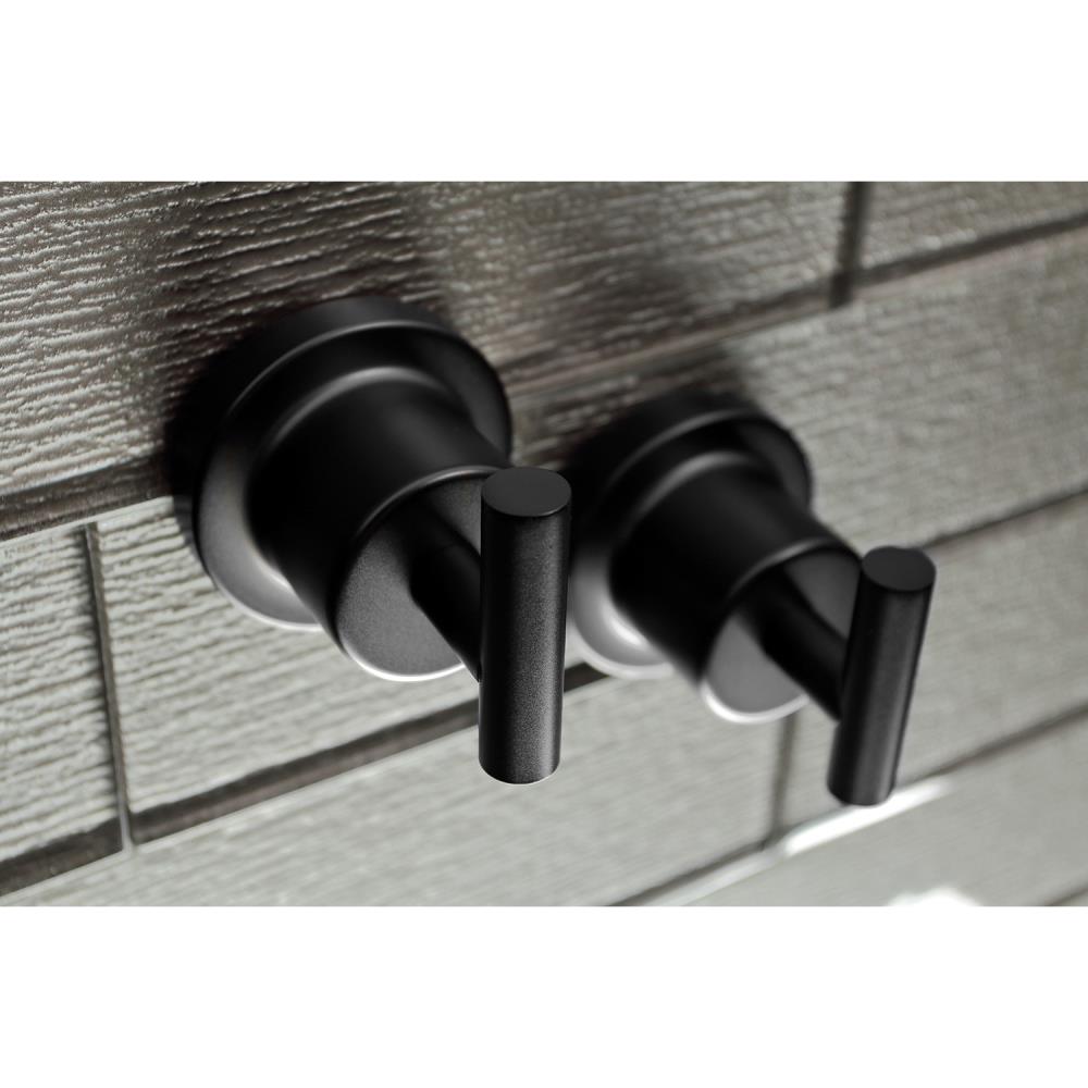Juego de 5 piezas de accesorios para baño en negro mate Kingston Brass Concord - Barra de toalla, porta papel higiénico, argolla para toalla, gancho para batas incluidos WLBAH8213478MB