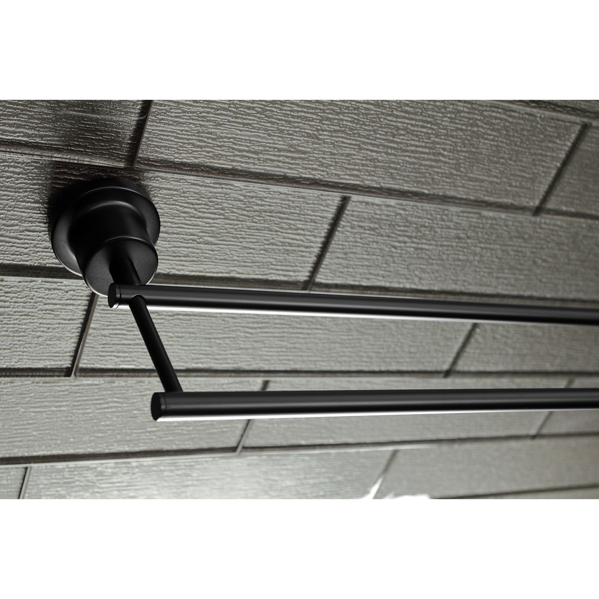 Juego de 5 piezas de accesorios para baño en negro mate Kingston Brass Concord - Barra de toalla, porta papel higiénico, argolla para toalla, gancho para batas incluidos WLBAH8213478MB