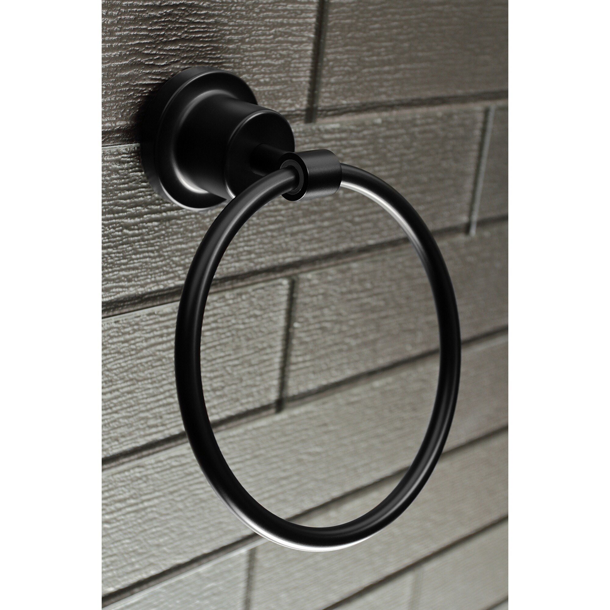 Juego de 5 piezas de accesorios para baño en negro mate Kingston Brass Concord - Barra de toalla, porta papel higiénico, argolla para toalla, gancho para batas incluidos WLBAH8213478MB