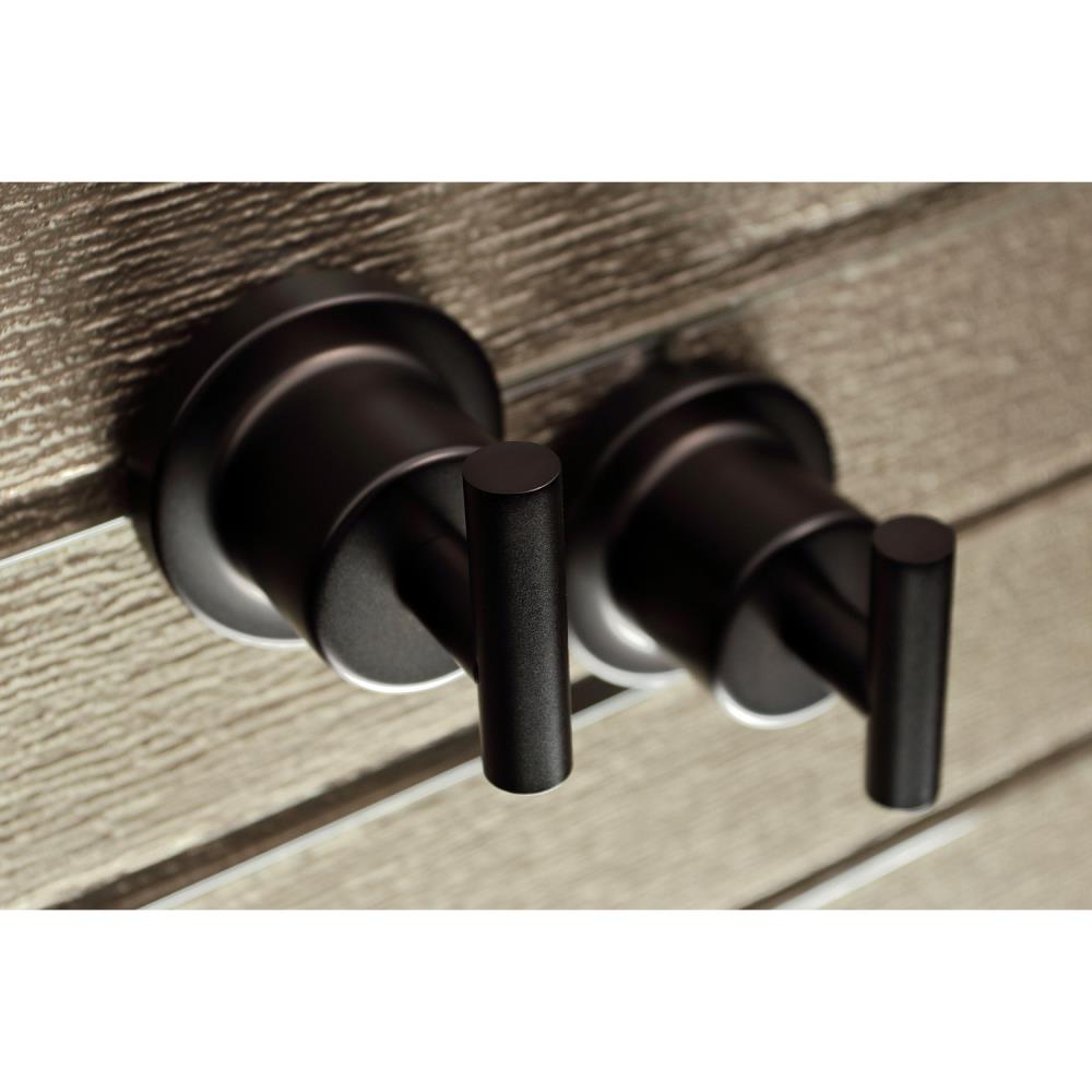 Juego de Accesorios Decorativos para Baño en Bronce Aceitado de 5 Piezas Kingston Brass Concord que Incluye Barra de Toallas, Portarrollos de Papel, Argolla para Toallas y Gancho para Batas
