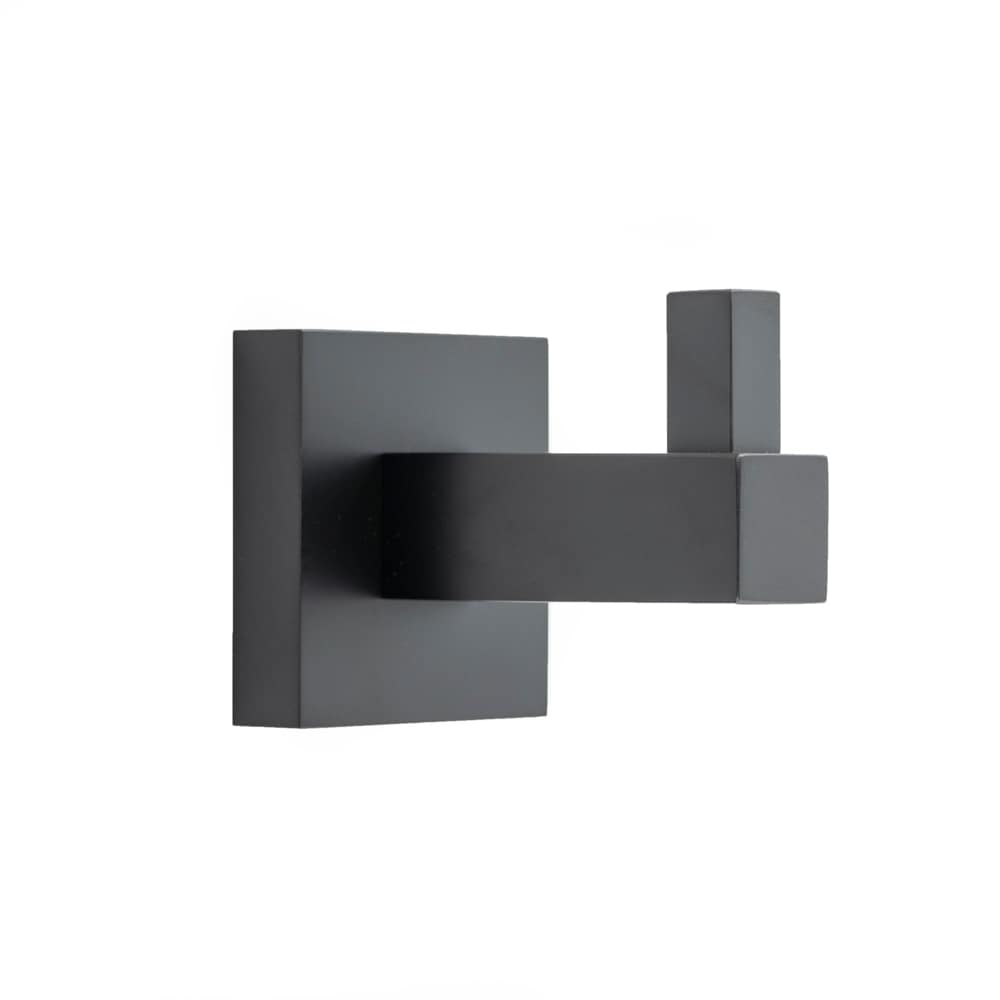 Juego de hardware decorativo para baño en acabado negro mate Trieste de 3 piezas: Porta papel higiénico, argolla para toalla y gancho para batas incluidos TR234SET