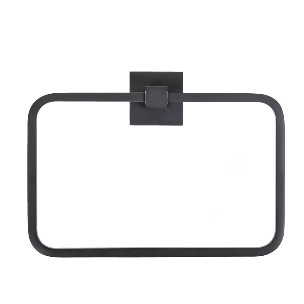 Juego de hardware decorativo para baño en acabado negro mate Trieste de 3 piezas: Porta papel higiénico, argolla para toalla y gancho para batas incluidos TR234SET