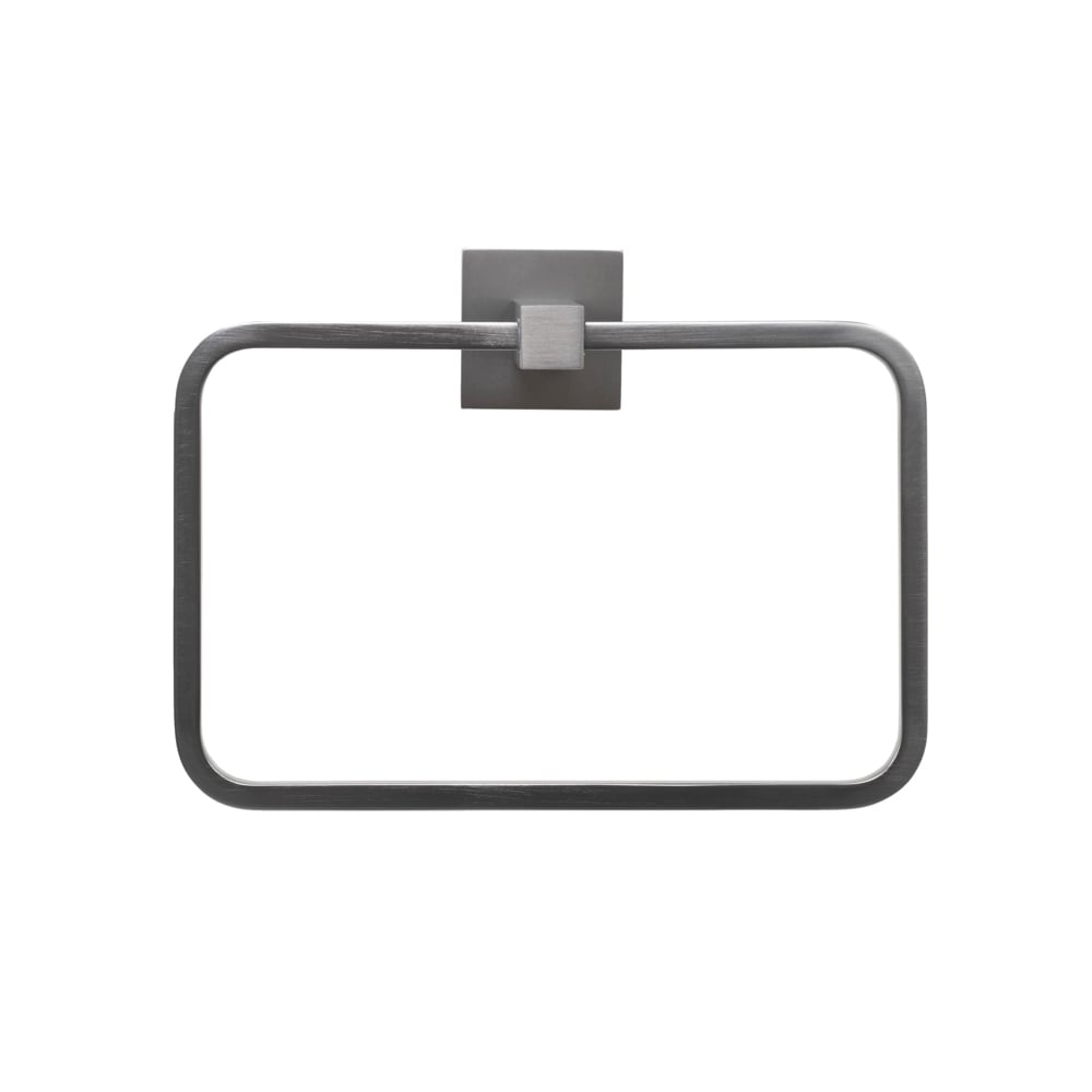 Juego de Accesorios de Baño Decorativo en Gunmetal de 3 Piezas Catania, Incluye Porta Papel Higiénico, Argolla de Toalla y Gancho para Bata