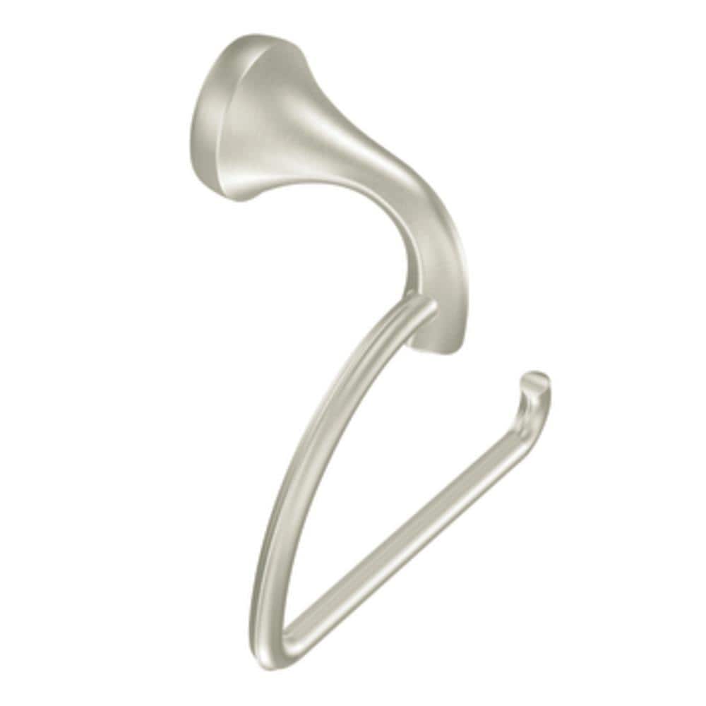 Juego de accesorios decorativos para baño de 3 piezas en níquel cepillado Moen Eva: Barra para toallas, portarrollos y argolla para toallas (Incluye YB28BN-KIT)