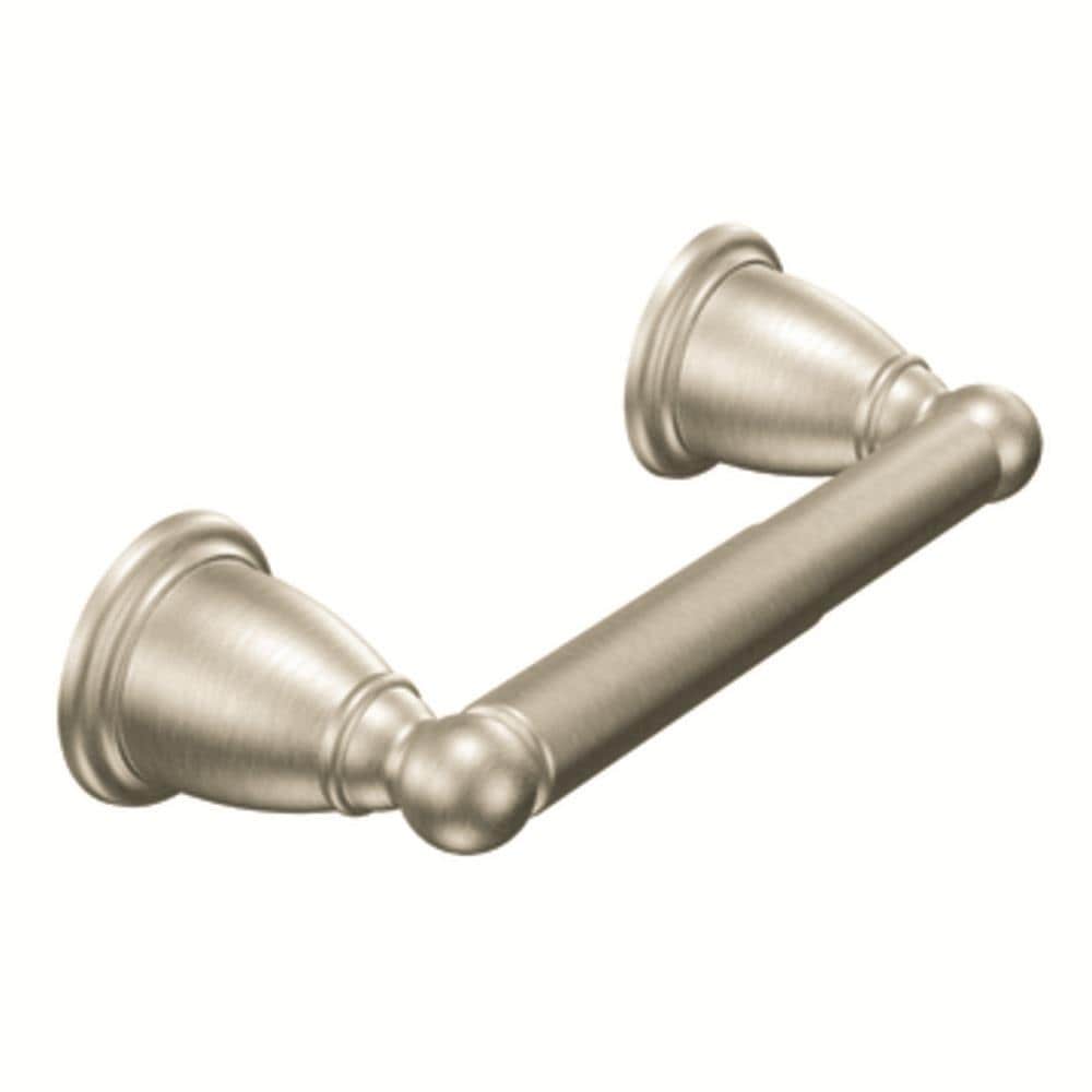 Juego de Accesorios para Baño Decorativo de Nickel Cepillado de 3 Piezas Moen Brantford - Barra de Toallas, Porta Rollos de Papel Higiénico, Anillo de Toallas incluidos YB22BN-KIT.