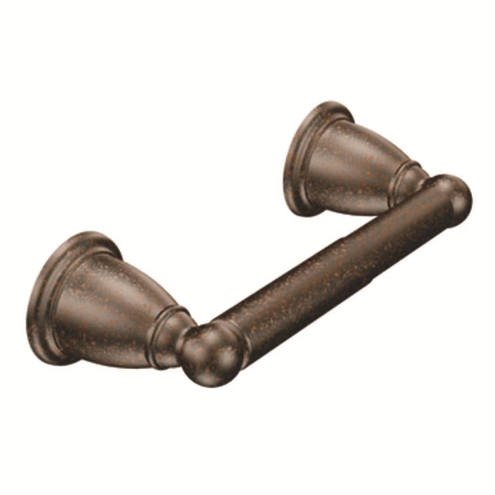 Juego de accesorios decorativos para baño en bronce envejecido de 3 piezas Moen Brantford: Barra para toallas, Portarrollos de papel higiénico y Argolla para toallas incluidos YB22ORB-KIT.