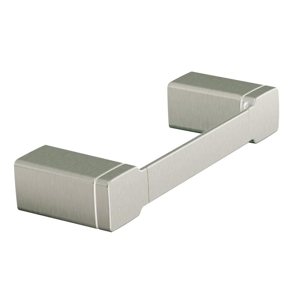 Juego de Accesorios para baño de 3 piezas en níquel cepillado de la serie 90 grados de Moen: Barra de toalla, portarrollos y argolla para toalla (incluidos)
