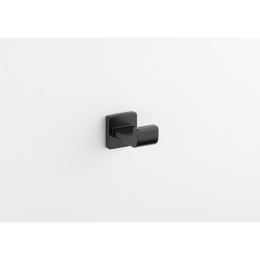 Juego de accesorios de baño decorativos Delta Ara Mate Negro de 4 piezas - Barra para toallas, porta papel higiénico, anillo para toallas, gancho para batas incluidos ARA64-MB-VK
