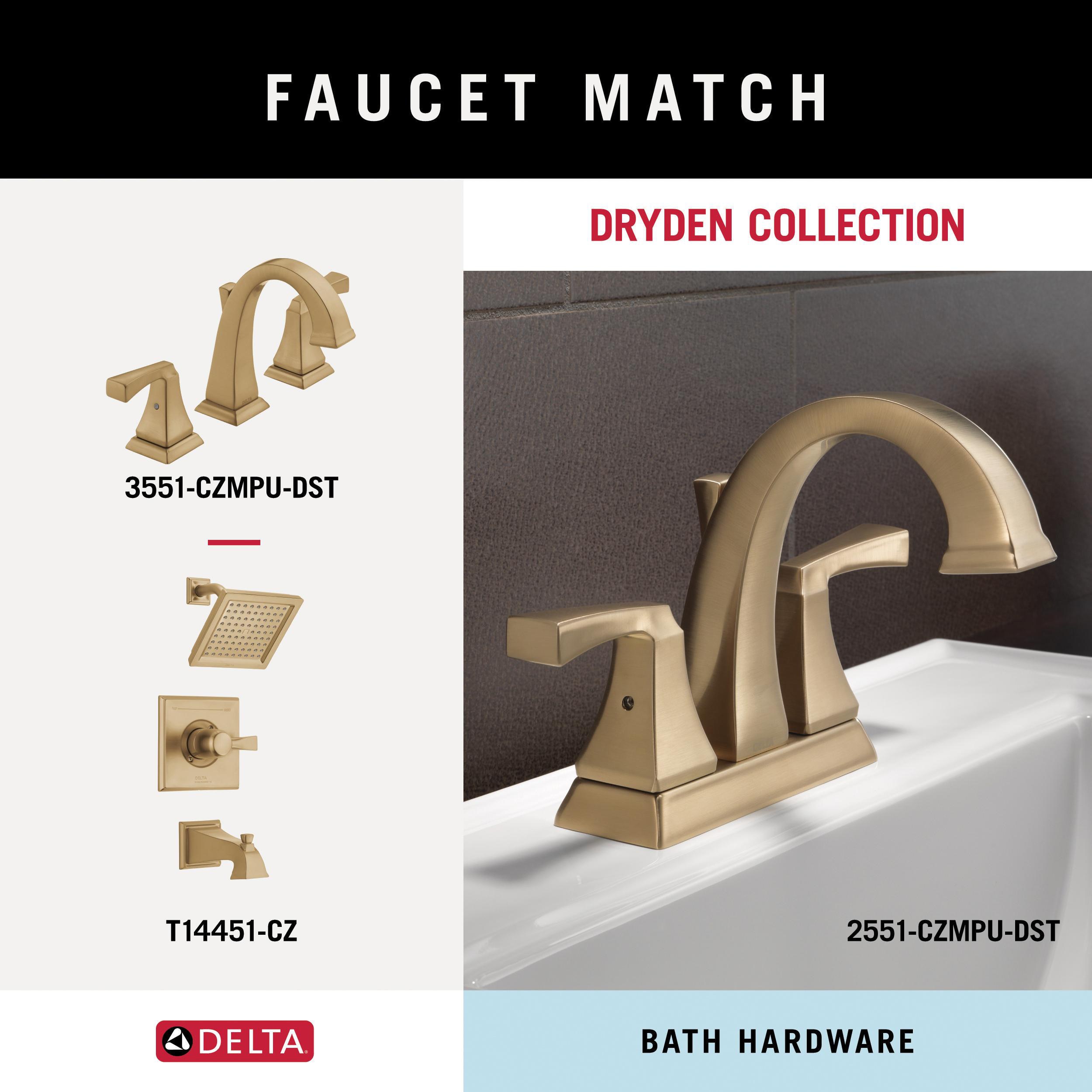 Juego de Accesorios Decorativos para Baño en Bronce Champán de 4 Piezas modelo Delta Dryden: Barra de Toallas, Porta Papel, Anillo de Toallas y Gancho para Batas incluidos.