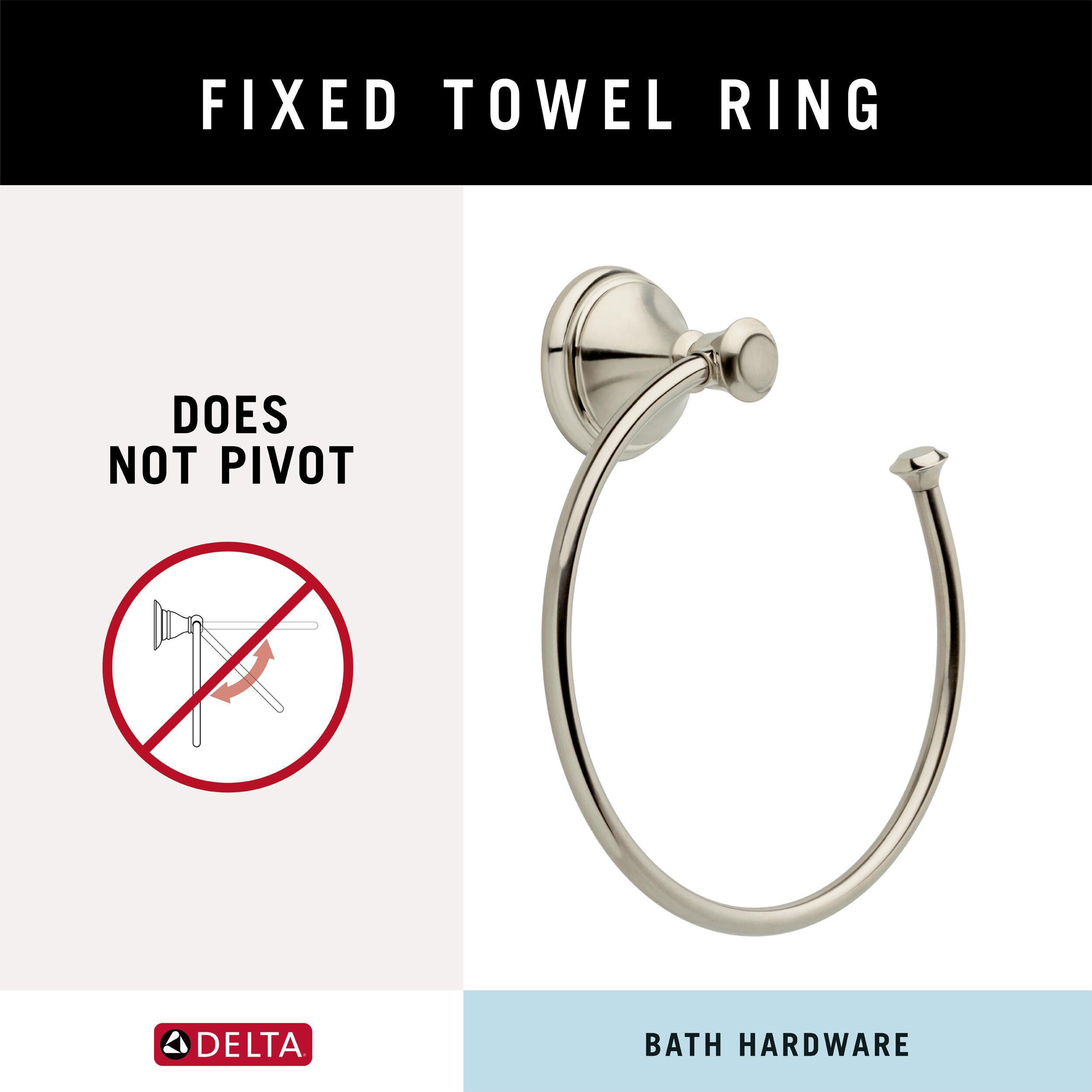 Juego de Accesorios Decorativos de Baño de Acero Inoxidable Delta Cassidy de 4 Piezas: Barra de Toallas, Portarrollos, Argolla de Toalla y Gancho para Bata Incluidos CSS63-SS-K4