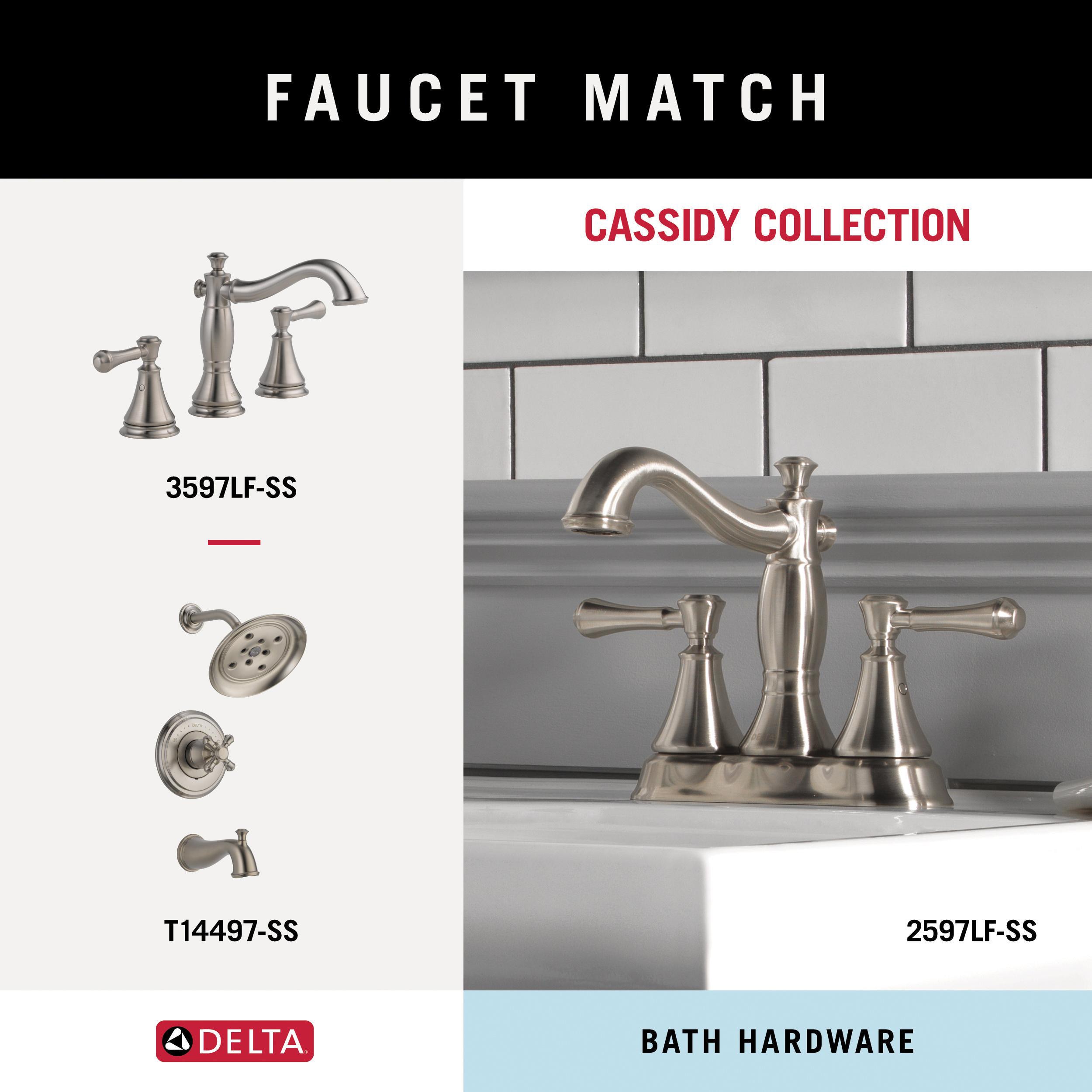 Juego de Accesorios Decorativos de Baño de Acero Inoxidable Delta Cassidy de 4 Piezas: Barra de Toallas, Portarrollos, Argolla de Toalla y Gancho para Bata Incluidos CSS63-SS-K4
