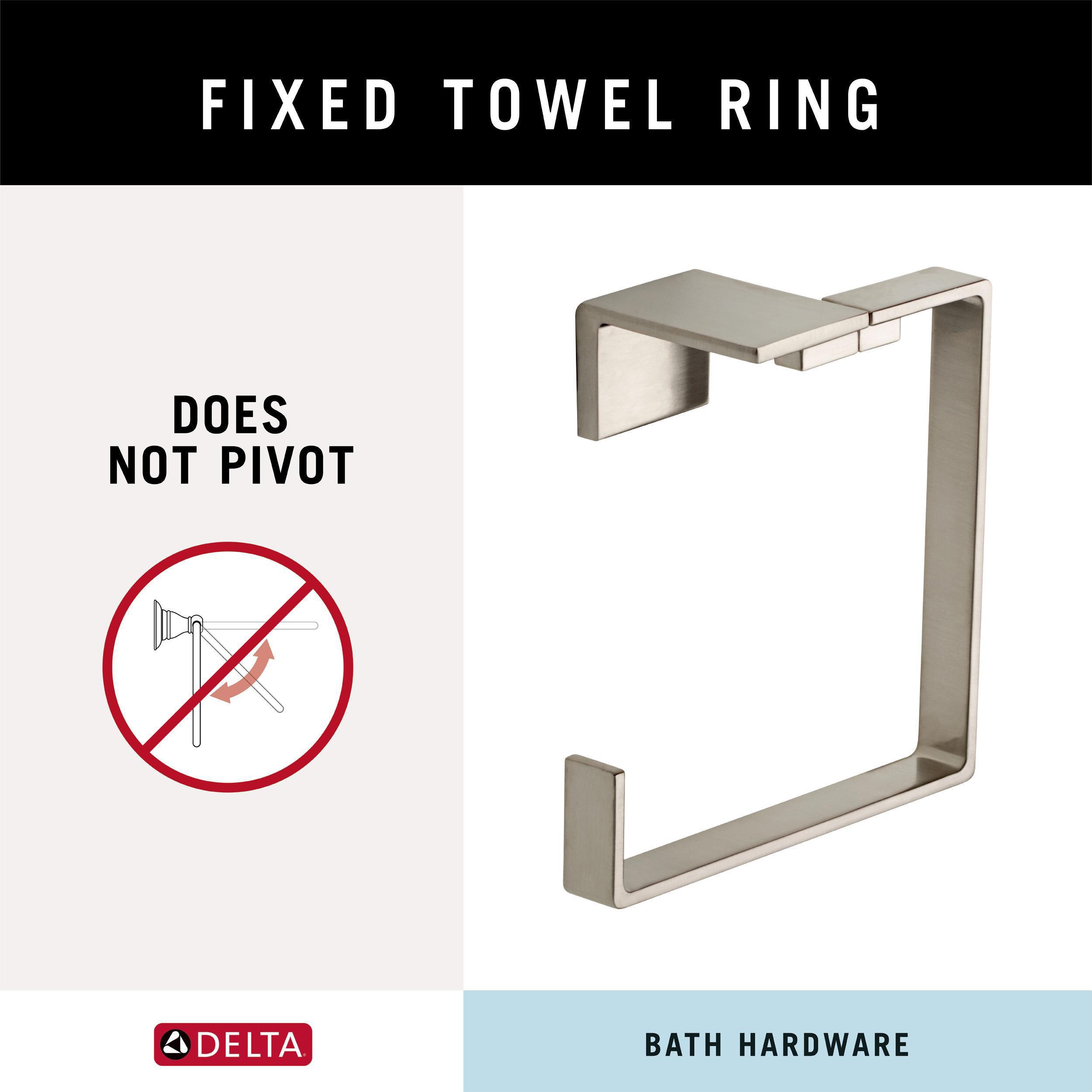 Juego de Accesorios de Baño Decorativos de Acero Inoxidable Delta Vero de 4 Piezas Incluye Barra de Toalla, Porta Papel, Anillo de Toalla y Gancho para Bata VER64-SS-VK