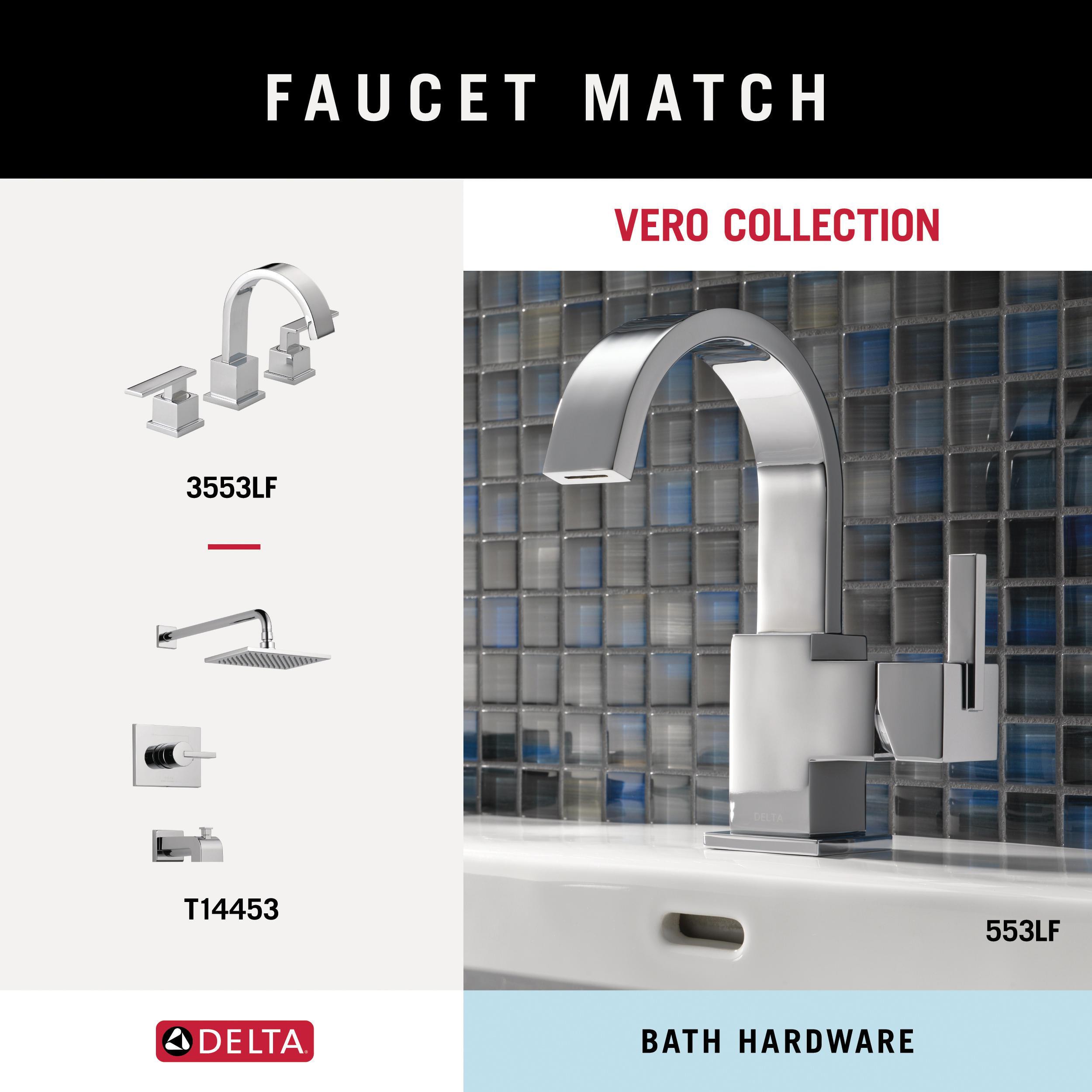 Juego de accesorios de baño decorativos en cromo pulido de 4 piezas Vero Delta: Barra para toallas, porta papel higiénico, argolla para toallas y gancho para batas incluidos VER64-PC-VK