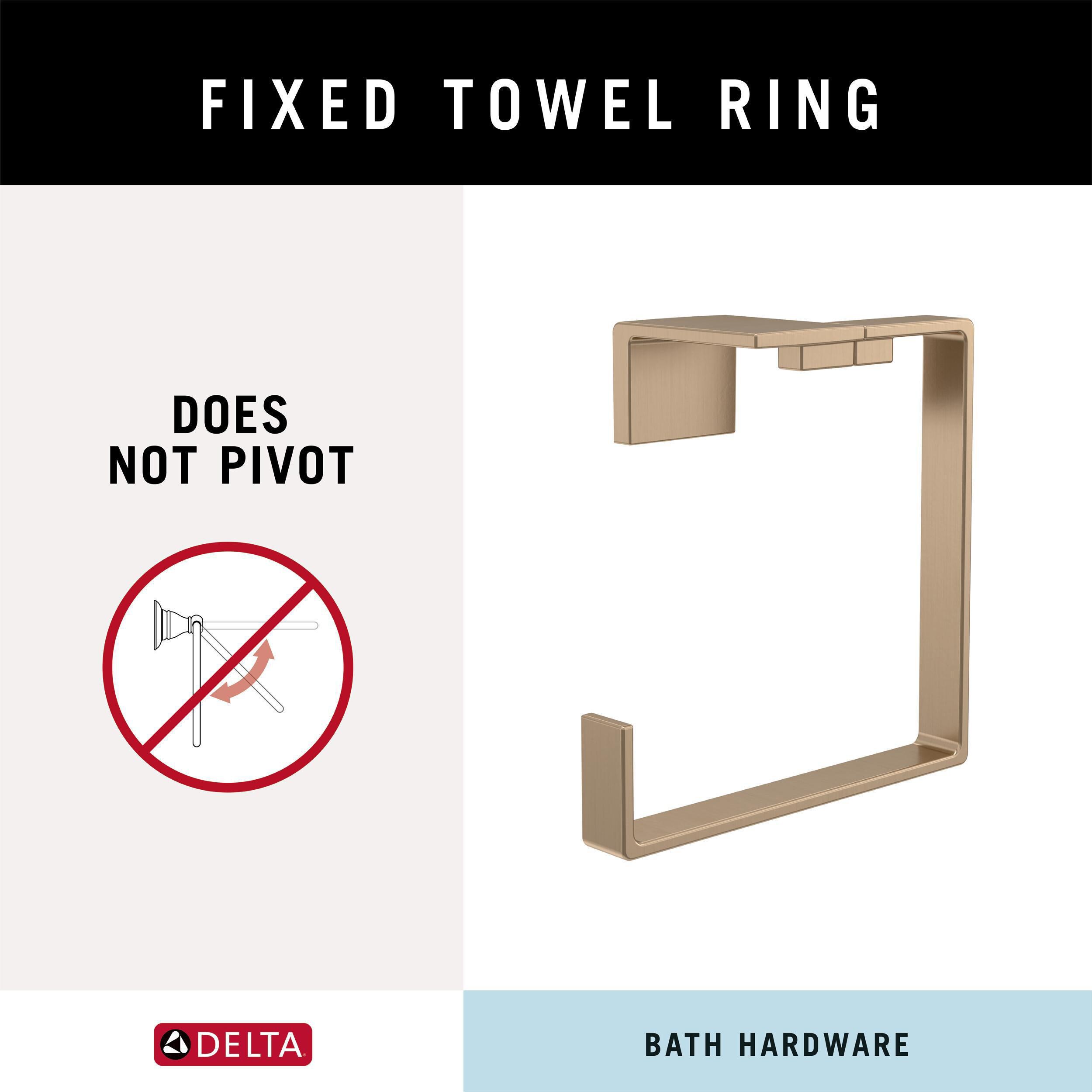 Juego de Accesorios Decorativos para Baño en Acabado Champagne Bronze de 4 Piezas Delta Vero - Incluye Barra de Toalla, Portarrollos de Papel, Anillo de Toalla y Gancho para Batas VER64-CZ-VK