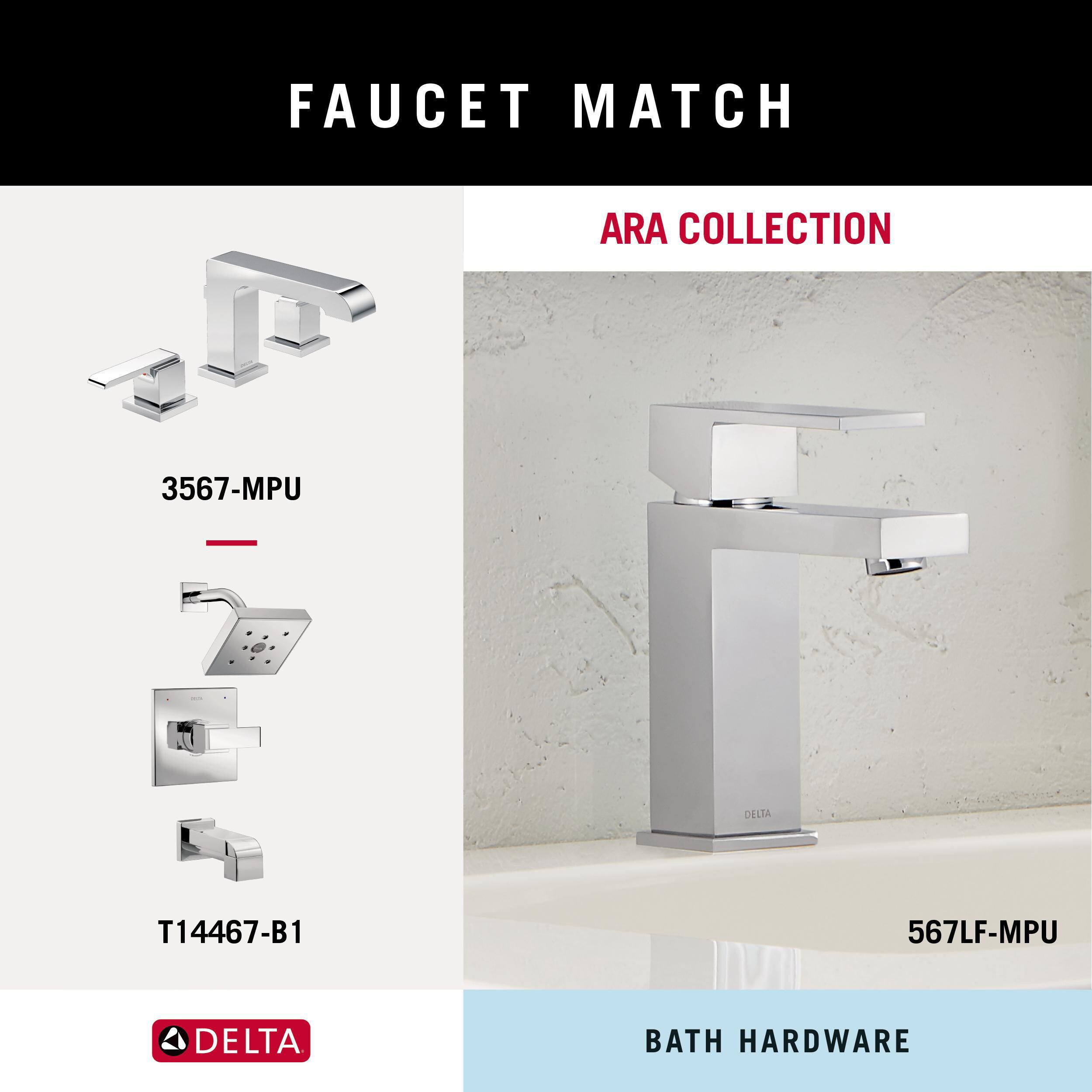 Juego de Accesorios de Baño Decorativos en Cromo Pulido Delta de 4 Piezas: Barra de Toallas, Portarrollos, Argolla para Toalla y Gancho para Batas Incluidos ARA64-PC-VK