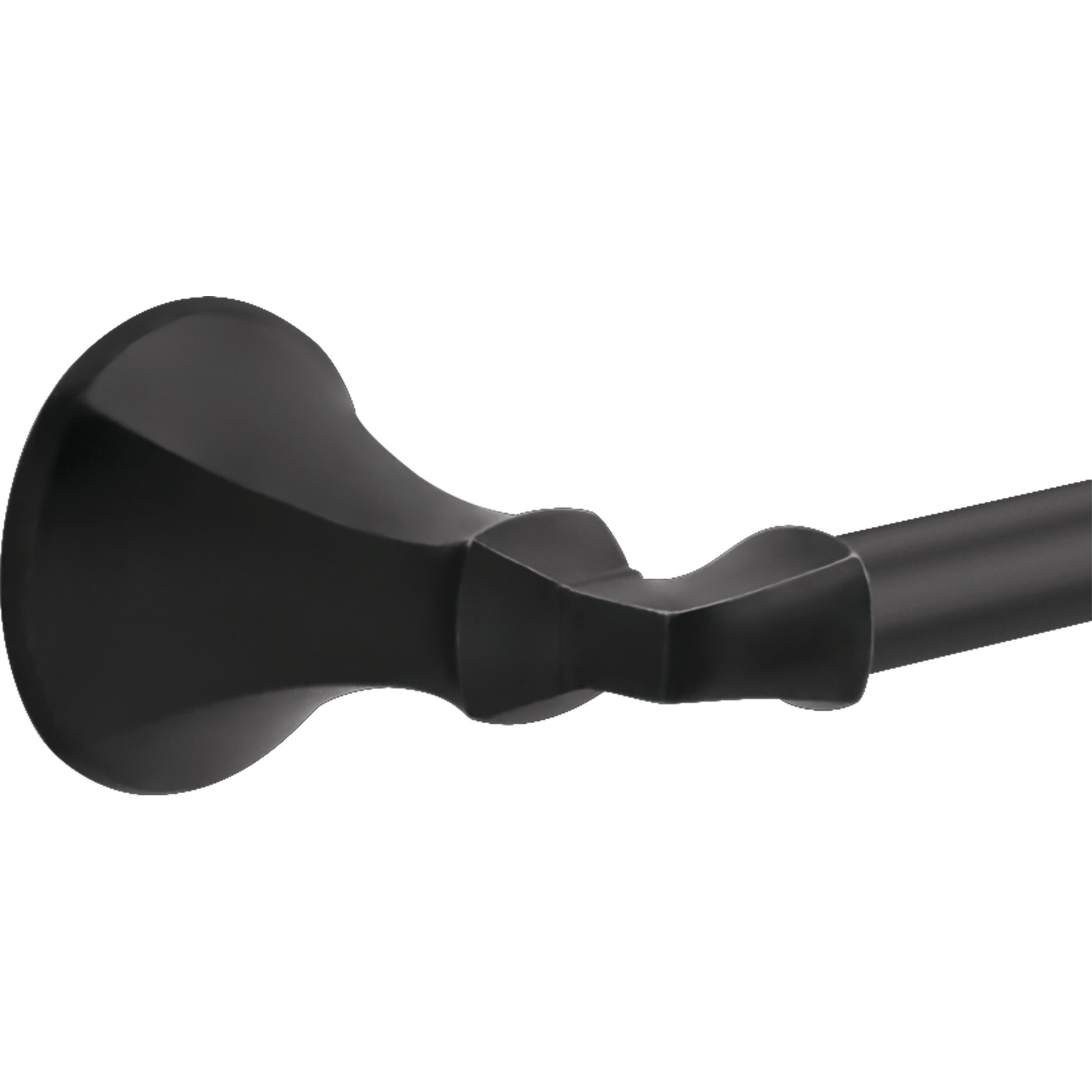 Juego de accesorios de baño decorativos en negro mate Ashlyn de 4 piezas Delta: Barra para toallas, portarrollos de papel, argolla para toallas y gancho para batas incluido ALY64-MB-VK
