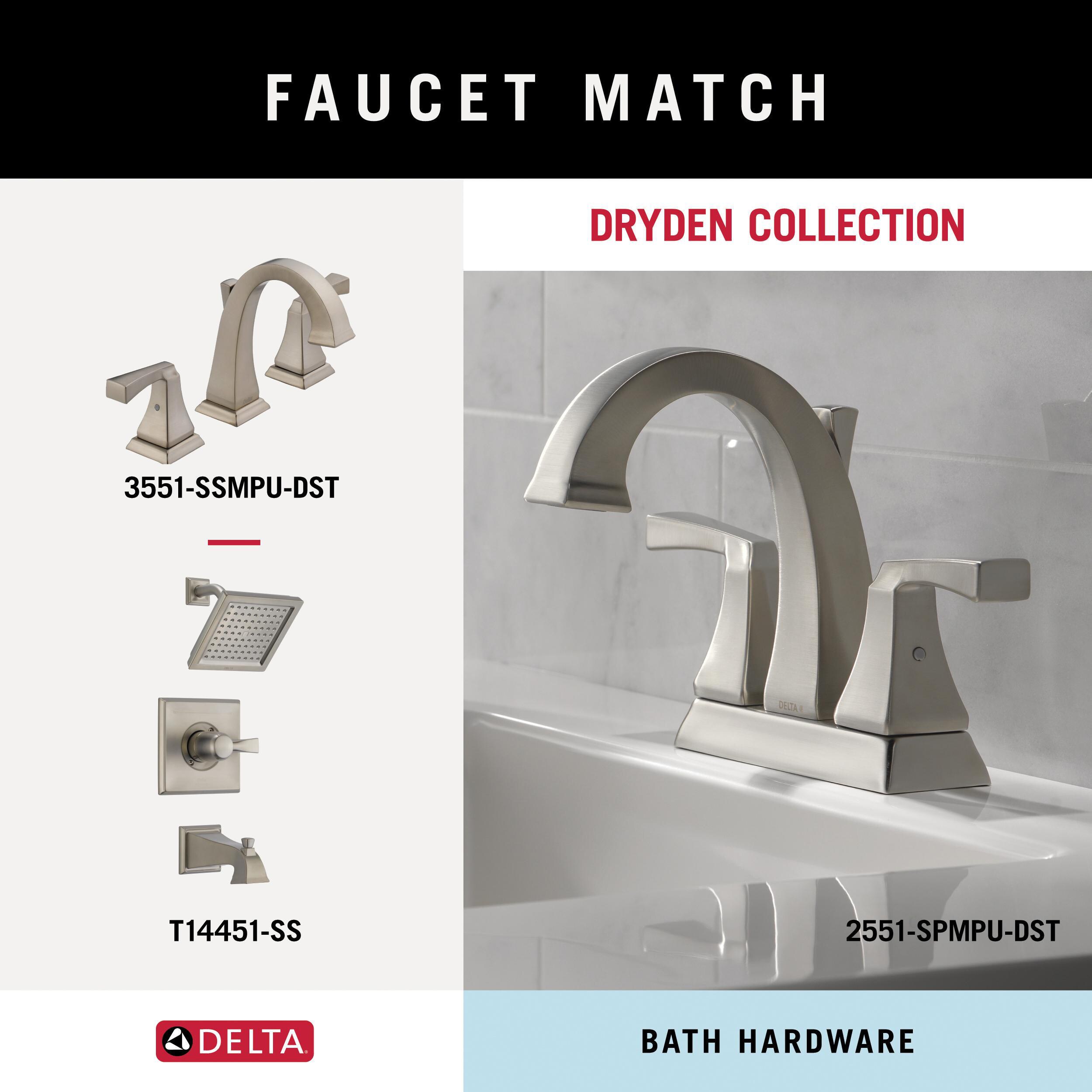 Juego de accesorios decorativos para baño de acero inoxidable Delta Dryden de 4 piezas: barra para toallas, portarrollos, argolla para toallas y gancho para batas incluidos DRY63-SS-K4