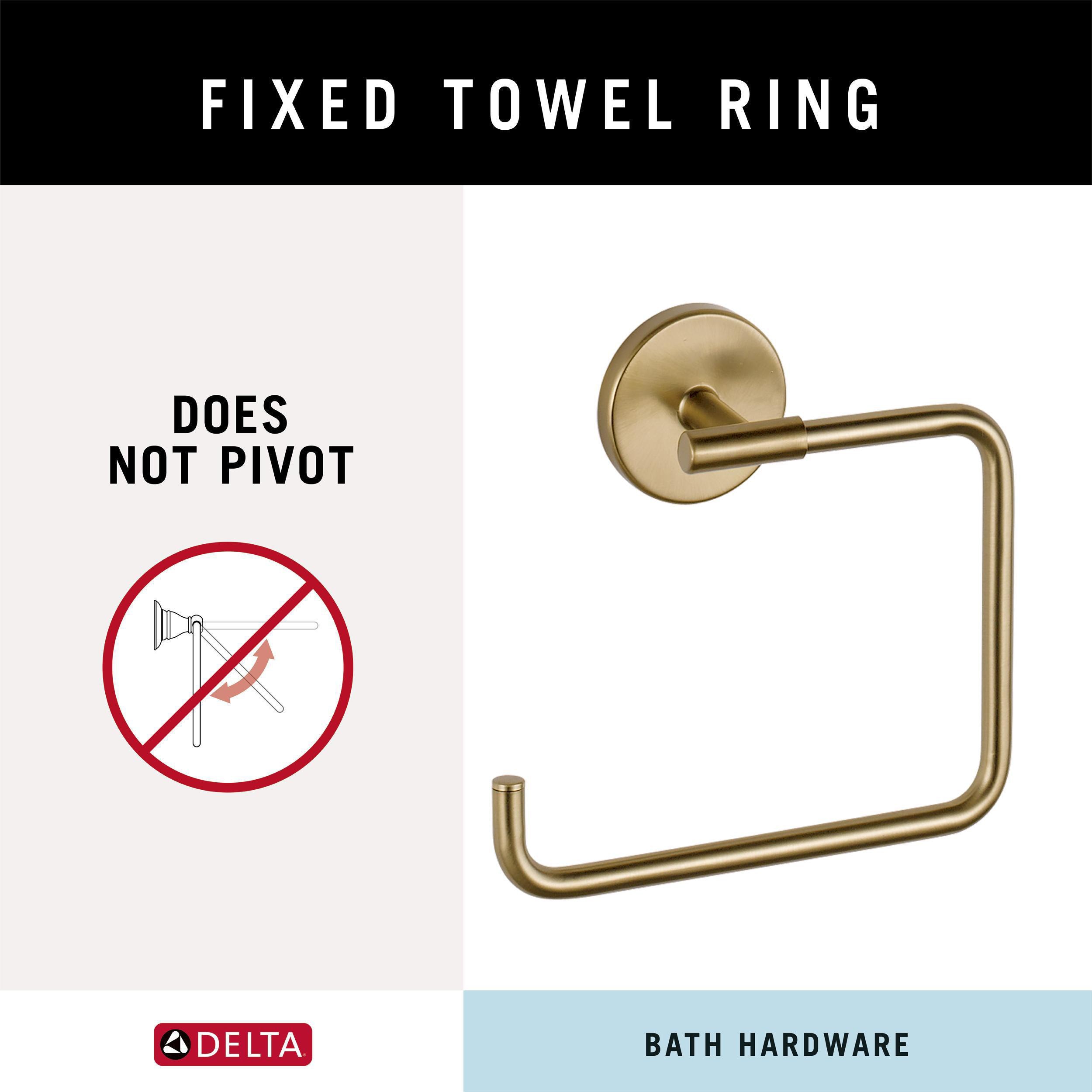Set de accesorios para baño en acabado Champagne Bronze Trinsic de 4 piezas de Delta: Barra para toallas, portarrollos de papel higiénico, anillo para toallas, gancho para batas incluido TRN64-CZ-VK.