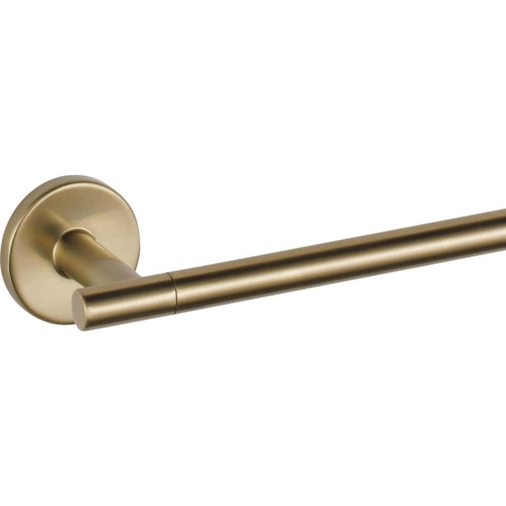 Set de accesorios para baño en acabado Champagne Bronze Trinsic de 4 piezas de Delta: Barra para toallas, portarrollos de papel higiénico, anillo para toallas, gancho para batas incluido TRN64-CZ-VK.