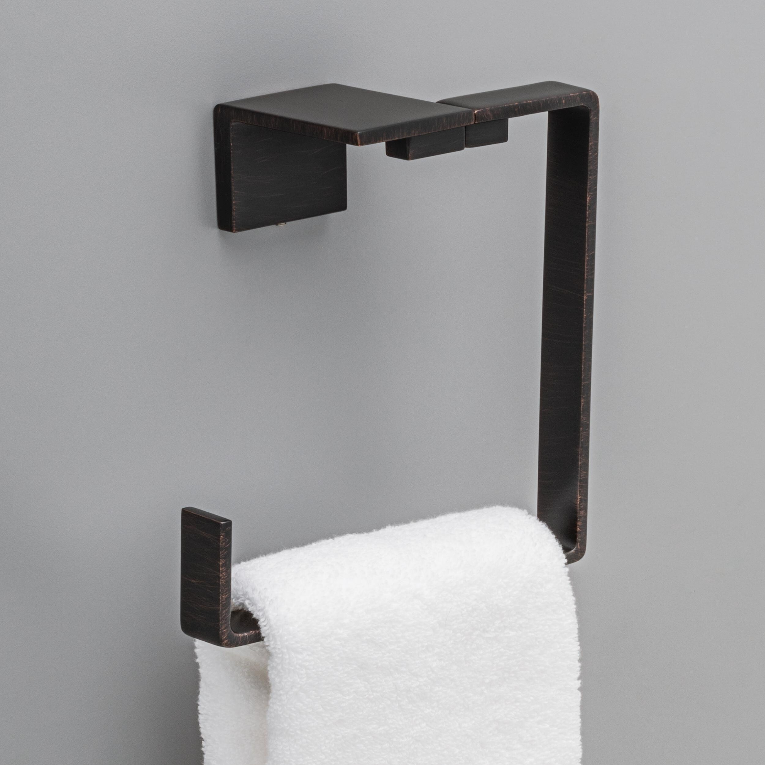 Juego de accesorios decorativos para baño de bronce veneciano de 4 piezas Vero Delta incluye barra de toallas, porta papel higiénico, anillo de toallas y gancho para batas VER64-VBR-VK.