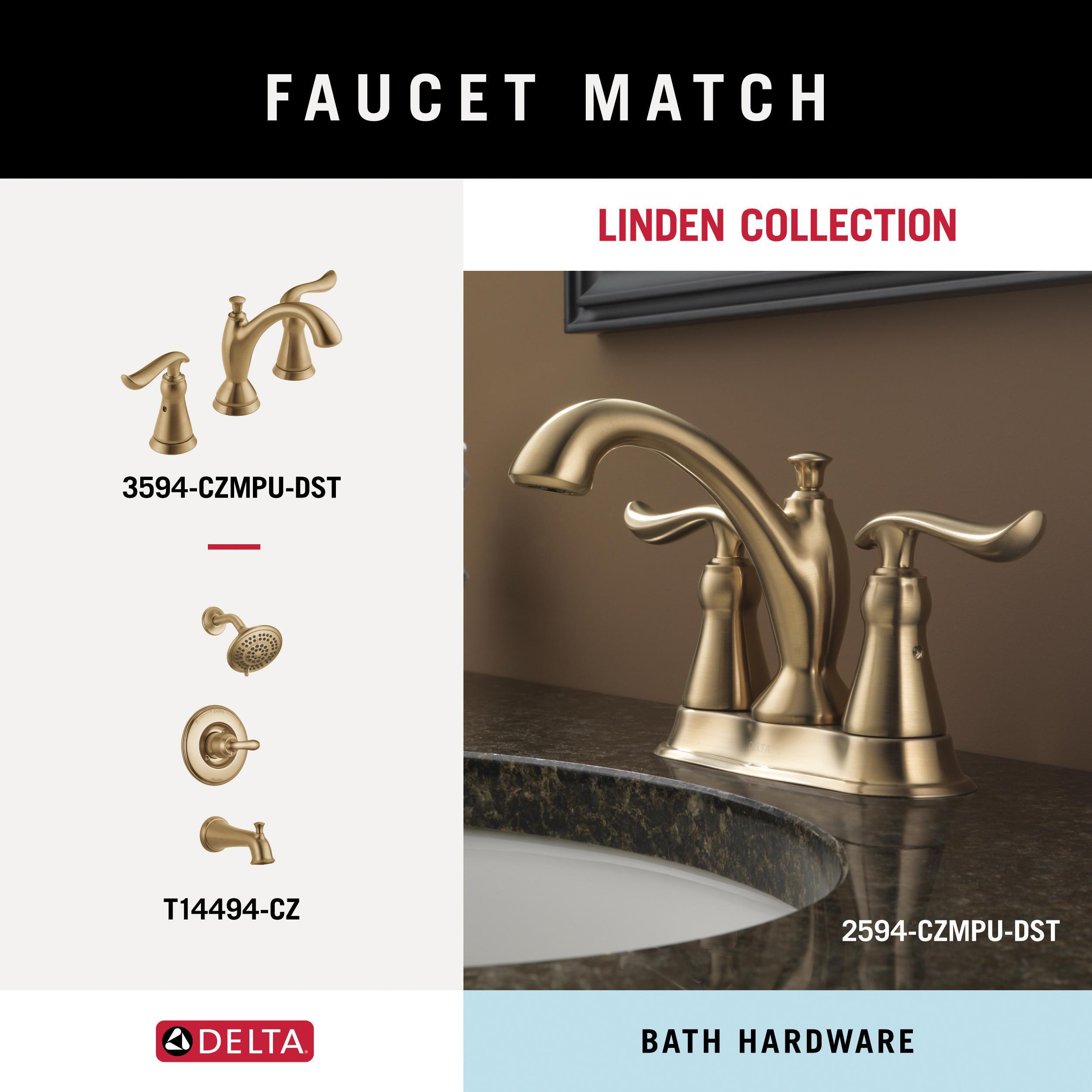 Juego de accesorios decorativos para baño en color bronce champagne Delta de 4 piezas - Barra de toalla, porta papel higiénico, argolla para toalla y gancho para bata incluidos LIN64-CZ-VK