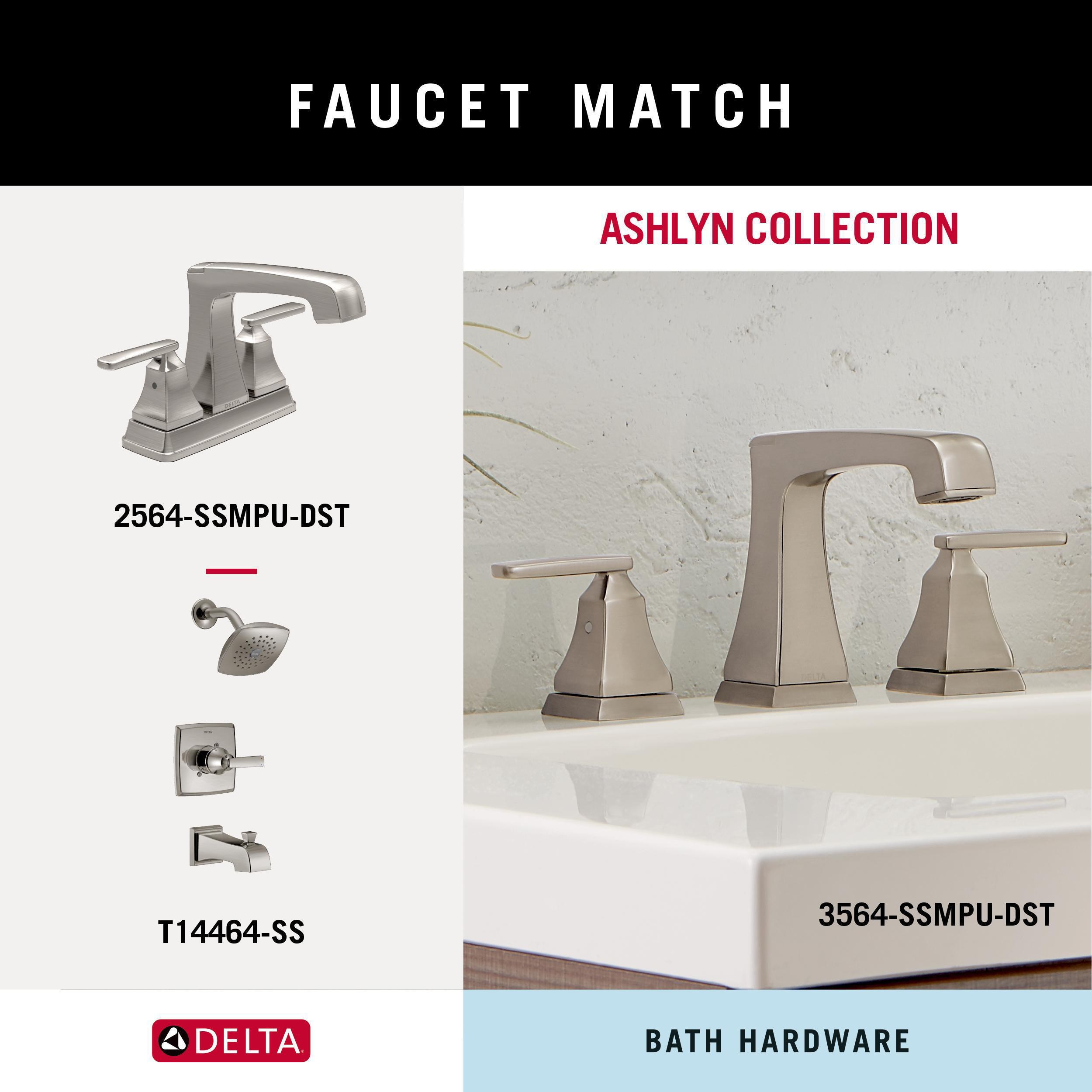 Juego de Accesorios de Baño Decorativos en Acero Inoxidable Delta Ashlyn de 4 Piezas - Barra de Toalla, Porta Papel de Baño, Argolla para Toalla, Gancho para Batas incluidos ALY64-SS-VK