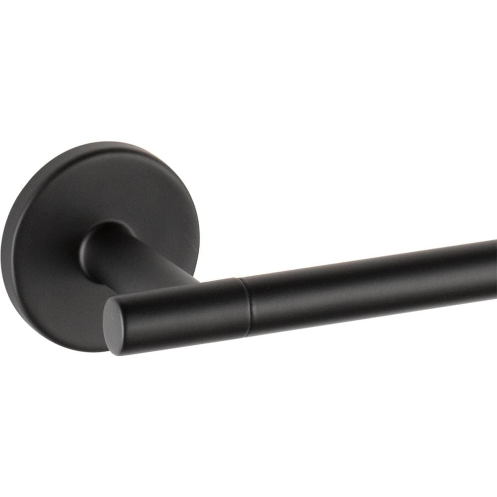 Juego de Accesorios de Baño Decorativos en Negro Mate Trinsic de 4 Piezas Delta - Barra de Toalla, Porta Papel de Baño, Anillo de Toalla, Gancho para Bata incluido TRN64-MB-VK