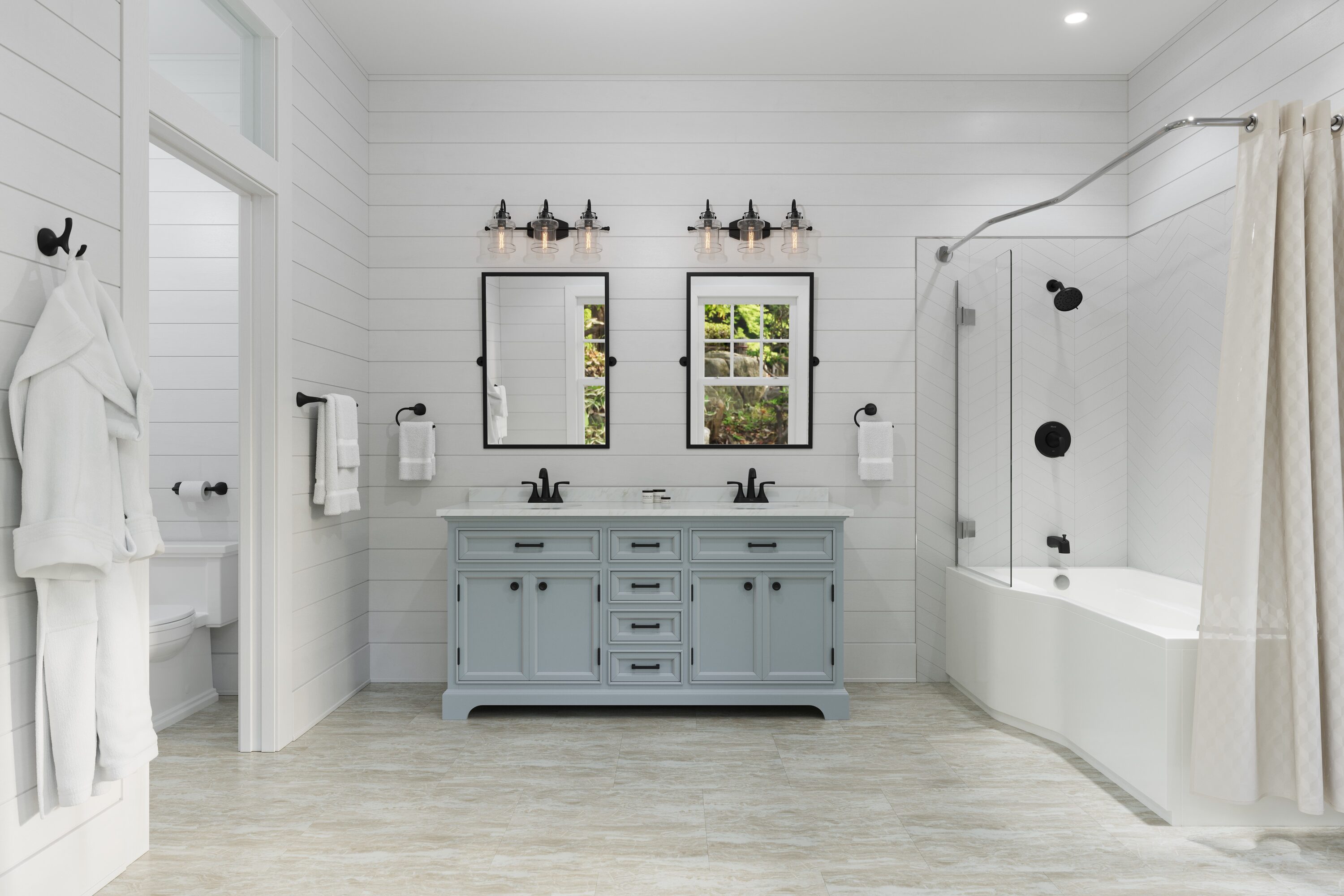 Juego de Accesorios de Baño Decorativos en Negro Mate Rancho de 3 Piezas de Pfister: Barra para Toallas, Porta Papel y Argolla para Toallas Incluidos BTB-RCH3B
