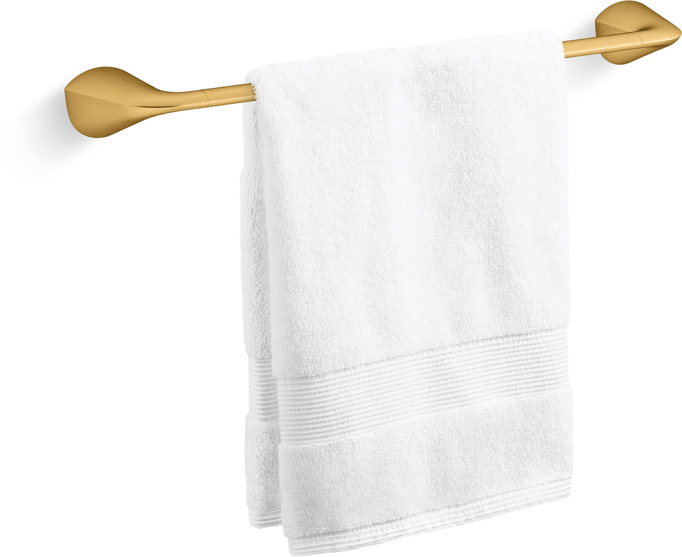 Juego de Accesorios Decorativos para Baño de 3 Piezas Avail en Latón Moderno Cepillado Vibrante de KOHLER – Incluye Barra de Toalla, Porta Papel y Argolla de Toalla (R31186-2MB)