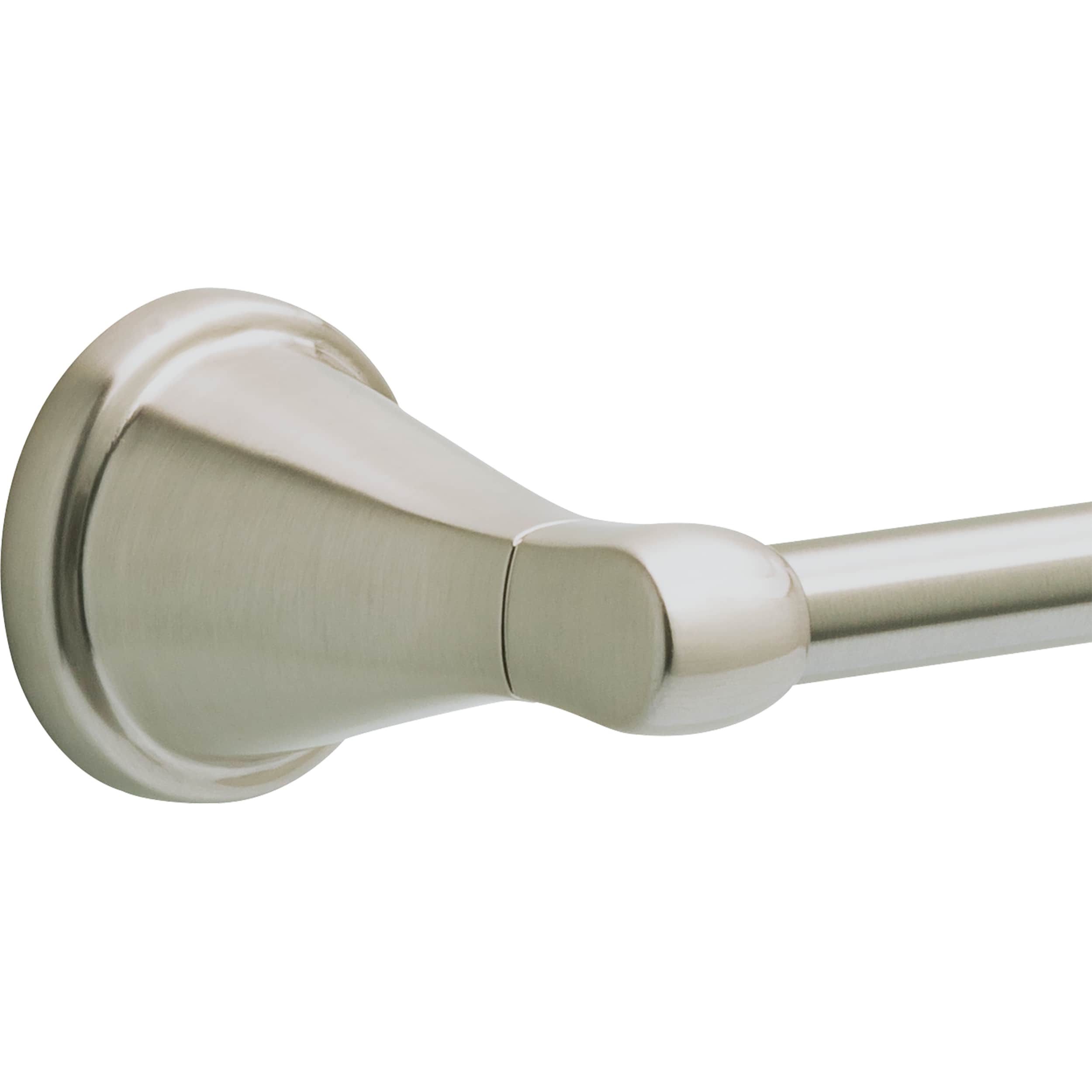 Juego de 3 piezas de accesorios de baño decorativos en níquel cepillado de la serie Becker de Delta con protección contra manchas. Incluye barra para toallas, porta papel higiénico y argolla para toallas BCK63-DN.