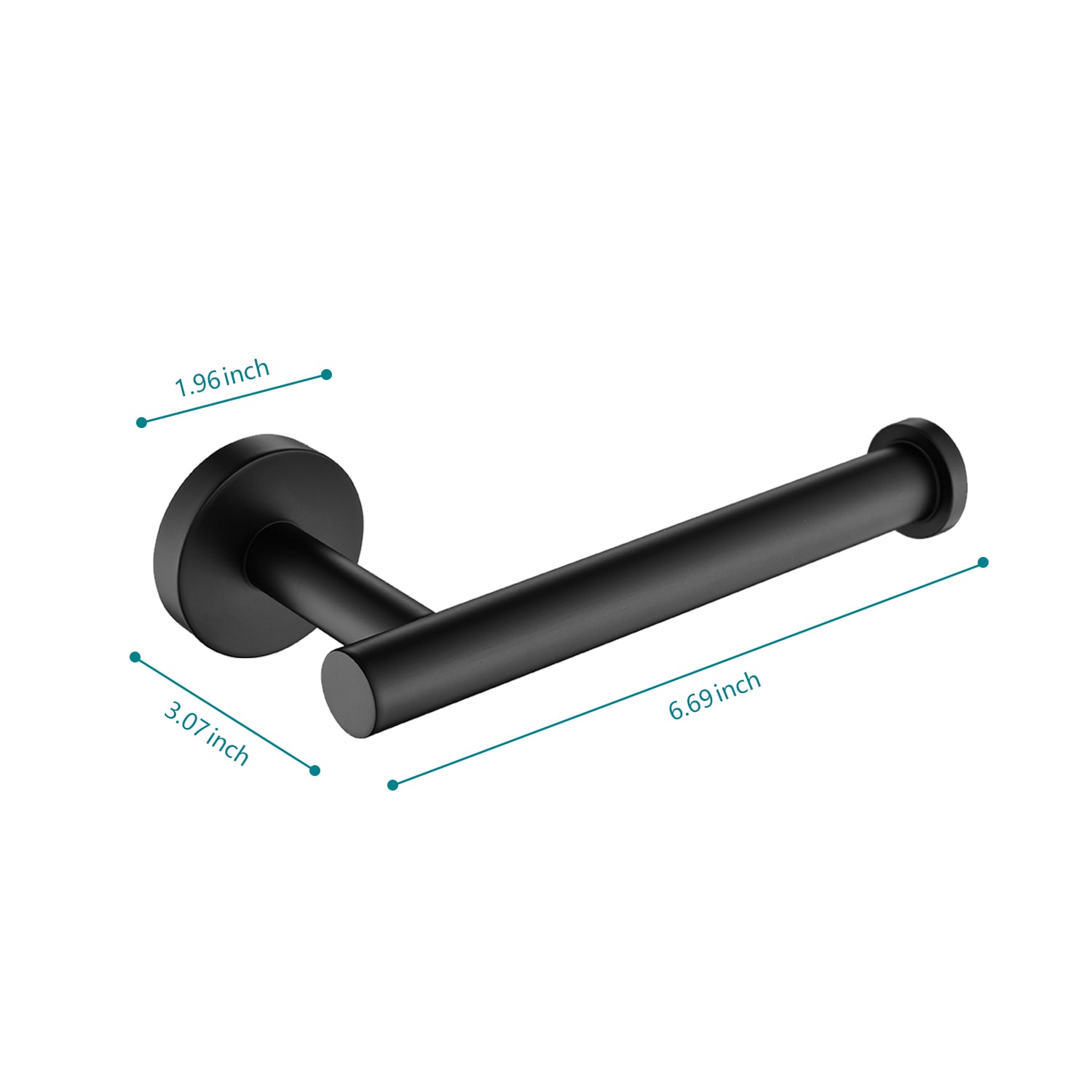 Juego de accesorios para baño en negro mate de 2 piezas Clihome - Porta rollo de papel y papel higiénico decorativo, incluido