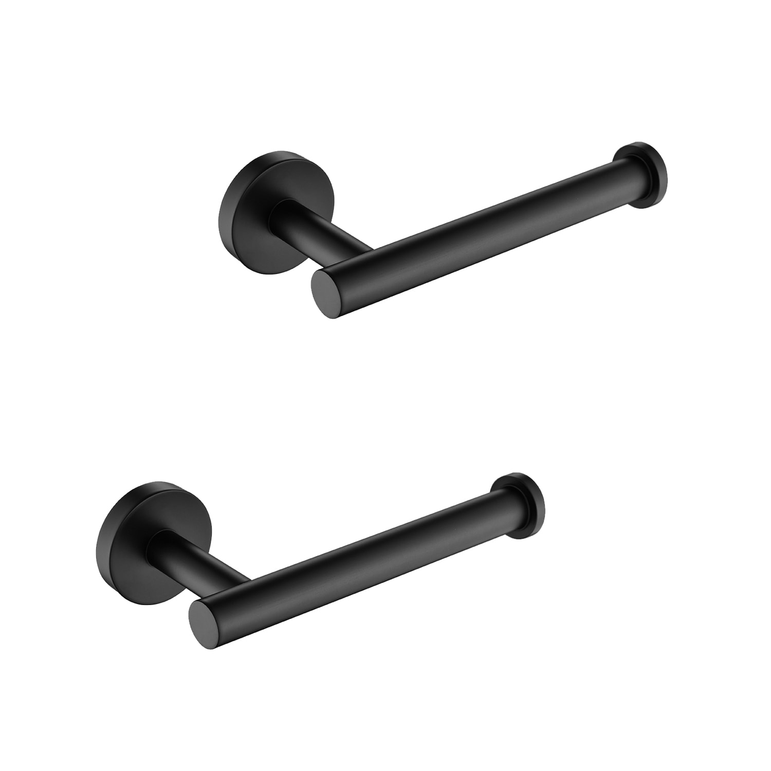Juego de accesorios para baño en negro mate de 2 piezas Clihome - Porta rollo de papel y papel higiénico decorativo, incluido