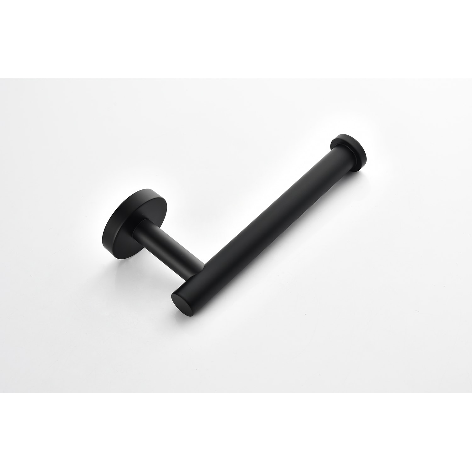 Juego de accesorios para baño en negro mate de 2 piezas Clihome - Porta rollo de papel y papel higiénico decorativo, incluido