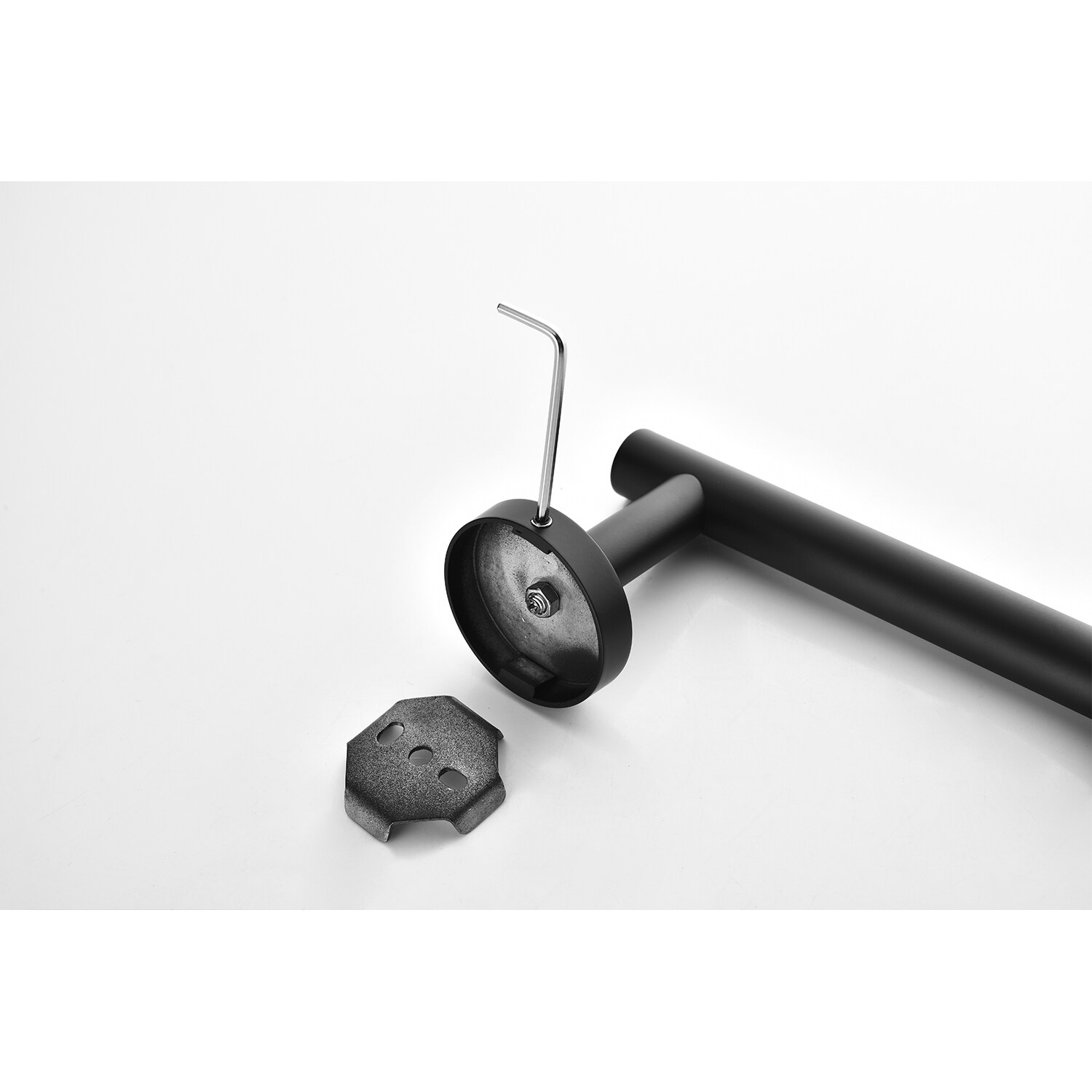 Juego de accesorios para baño en negro mate de 2 piezas Clihome - Porta rollo de papel y papel higiénico decorativo, incluido