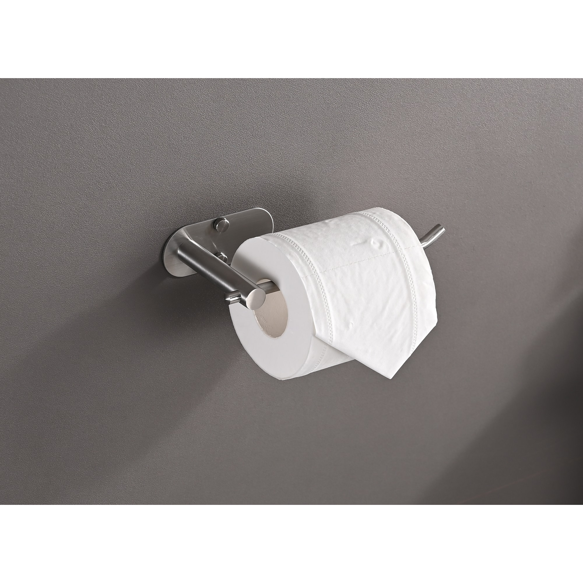 Porta papel de acero inoxidable de 2 piezas con acabado en níquel cepillado para baño - Juego de accesorios decorativos para baño que incluye porta papel higiénico.