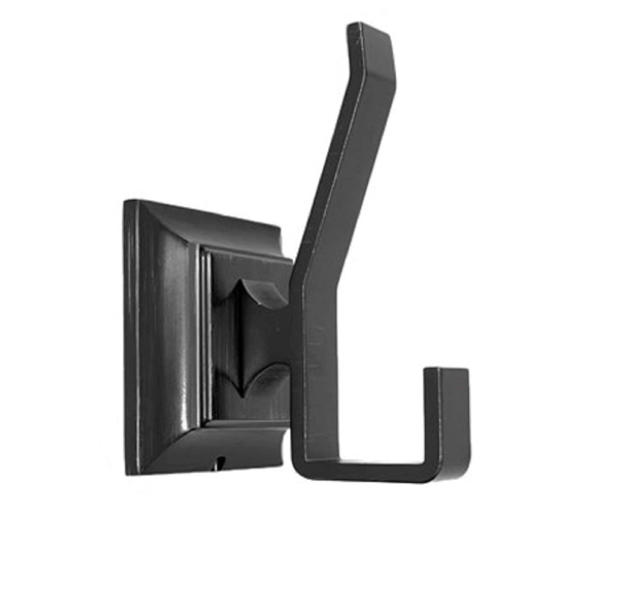 Juego de hardware para baño decorativo en negro mate de 4 piezas, incluye barra de toalla, porta papel higiénico, anillo para toalla y gancho para bata Leonard.