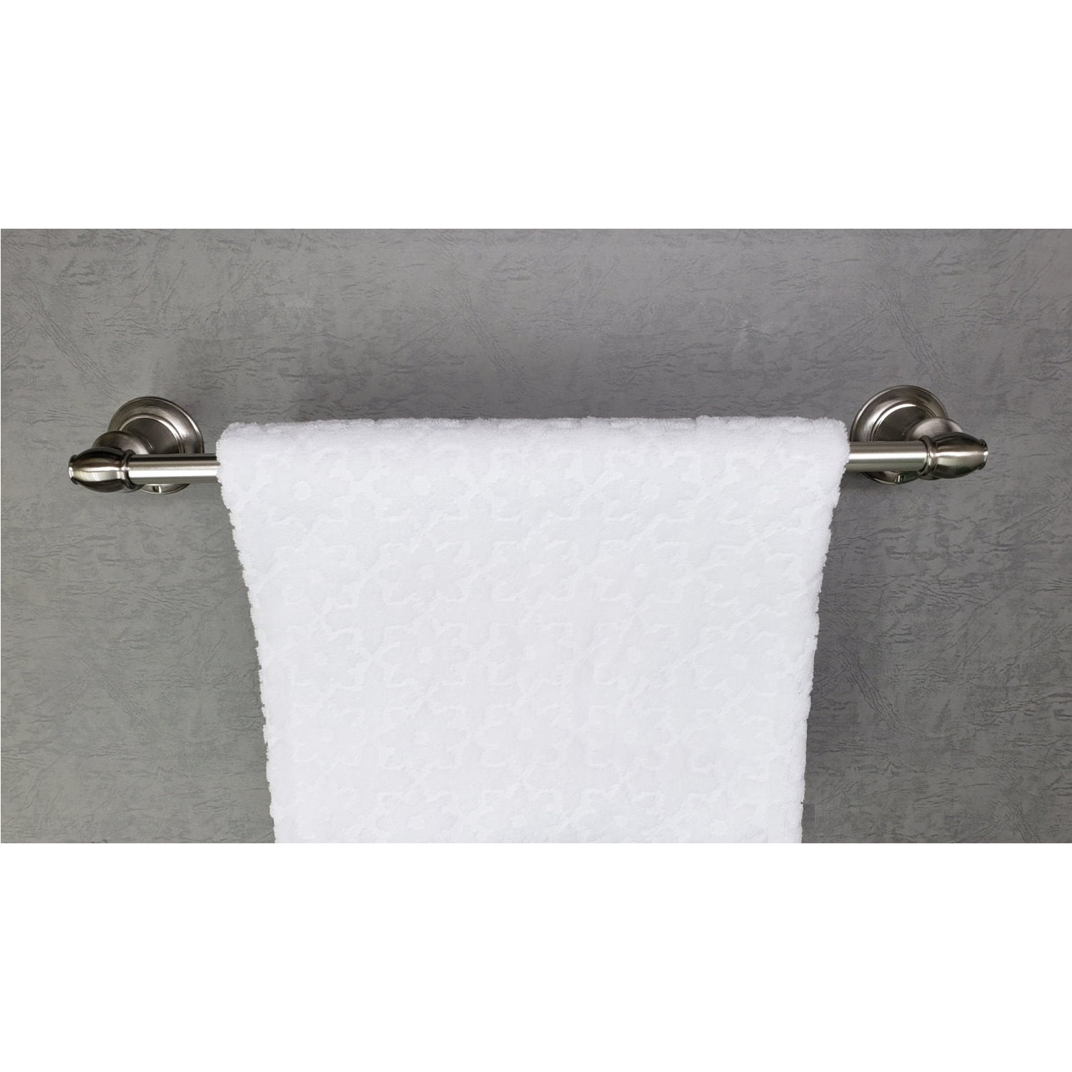 Juego de accesorios decorativos para baño Highland de 3 piezas en níquel satinado - Barra de toallas, portarrollos y argolla para toallas incluidos 3502-3SET-SN