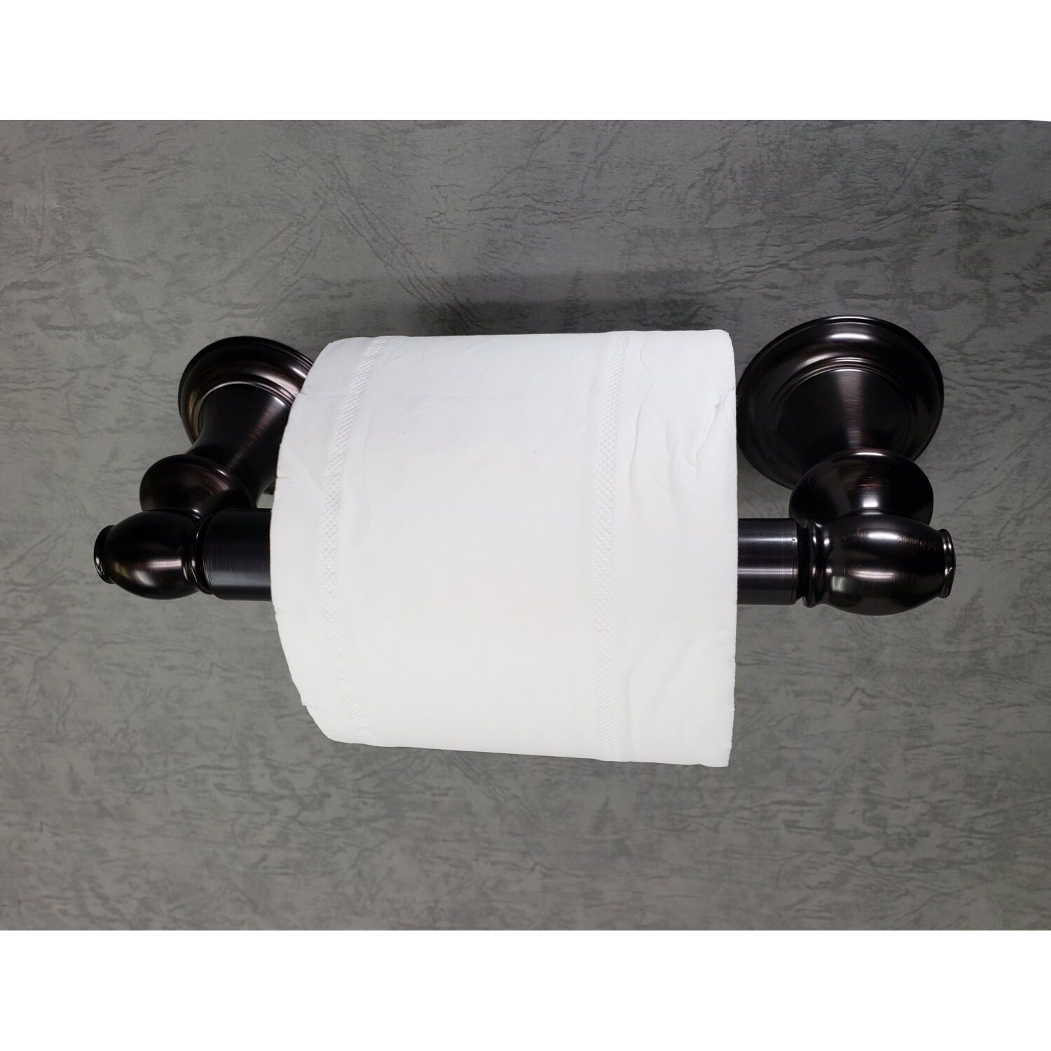 Juego de Accesorios Decorativos para Baño en Aceite Bronce Friccionado, Modelo Highlander de 3 piezas: Barra para Toallas, Porta Papel Higiénico y Argolla para Toallas - Incluye 3503-3SET-ORB