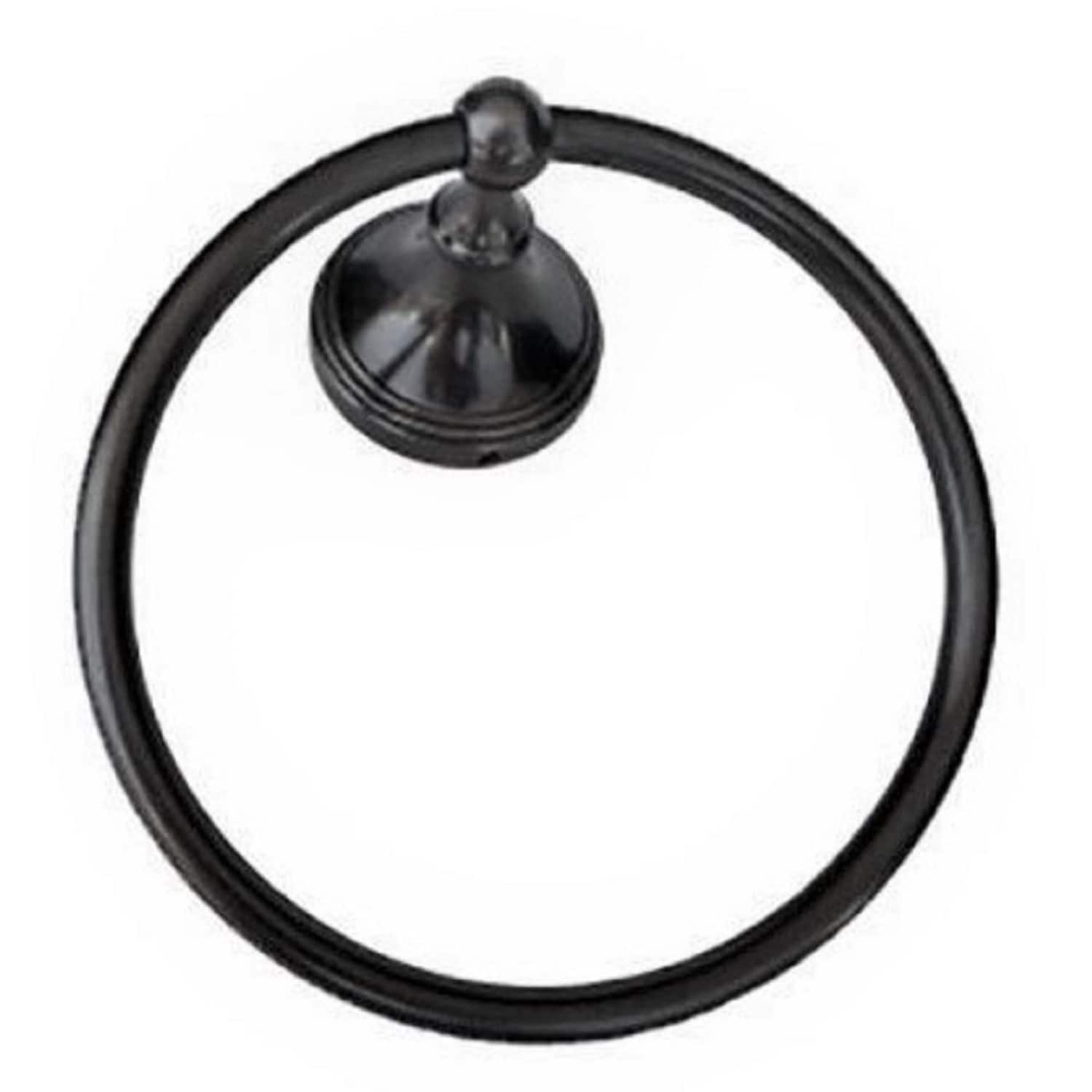 Juego de accesorios de baño decorativos ARISTA de 4 piezas en acabado negro mate Annchester: Barra para toallas, porta papel higiénico, argolla para toallas y gancho para batas incluidos 5305-4SET-MB