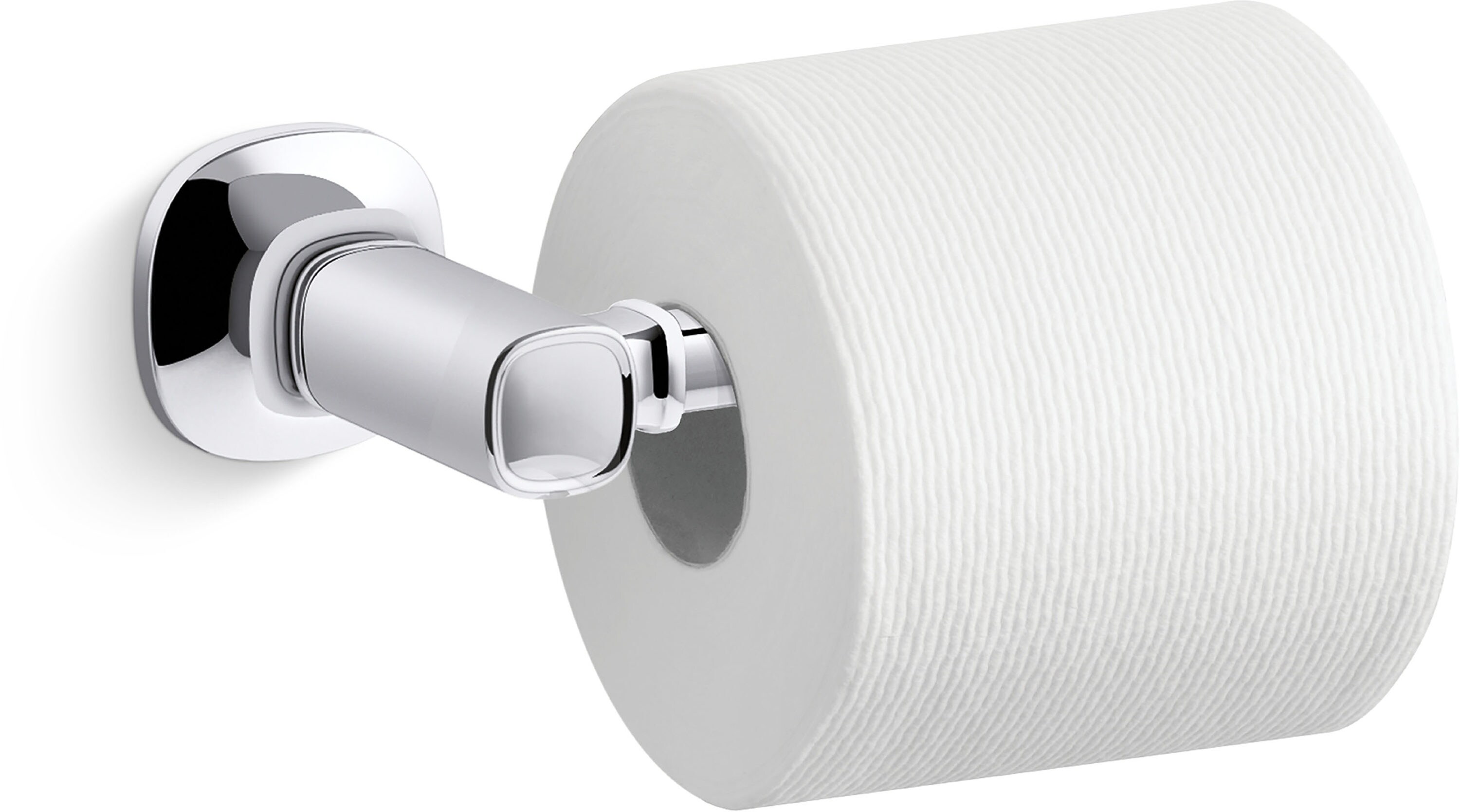Juego de Accesorios de Baño Decorativos en Cromo Pulido de 3 Piezas Ealing de KOHLER: Barra de Toalla, Porta Papel Higiénico y Argolla para Toalla, Incluidos R31070-CP