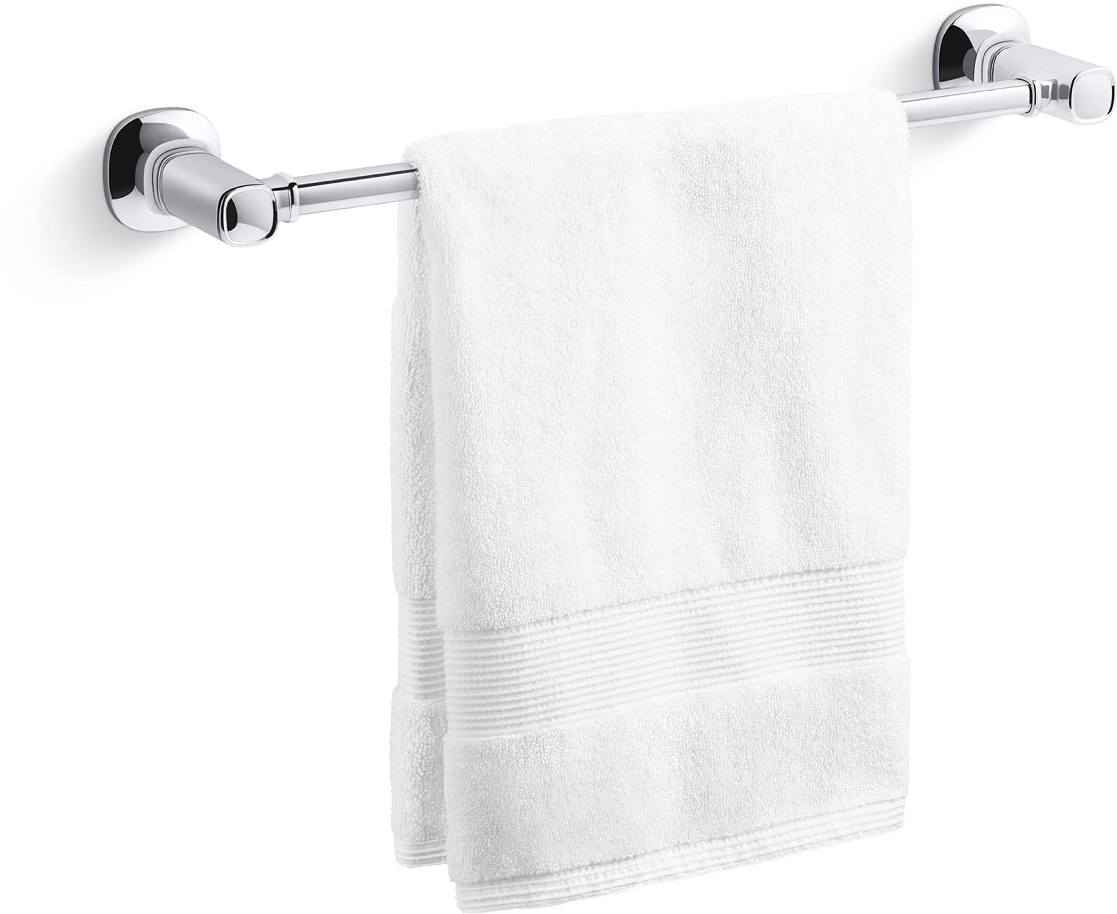 Juego de Accesorios de Baño Decorativos en Cromo Pulido de 3 Piezas Ealing de KOHLER: Barra de Toalla, Porta Papel Higiénico y Argolla para Toalla, Incluidos R31070-CP
