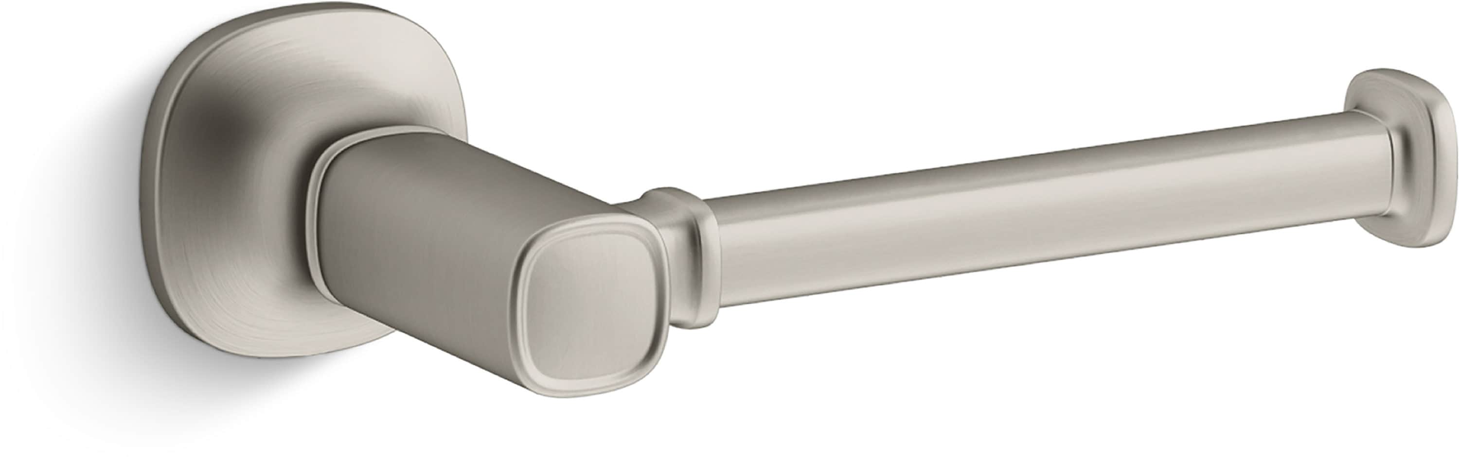 Juego de accesorios decorativos para baño de 3 piezas en níquel cepillado vibrante Ealing de KOHLER, incluye barra de toallas, porta papel higiénico y argolla para toallas (R31070-BN)