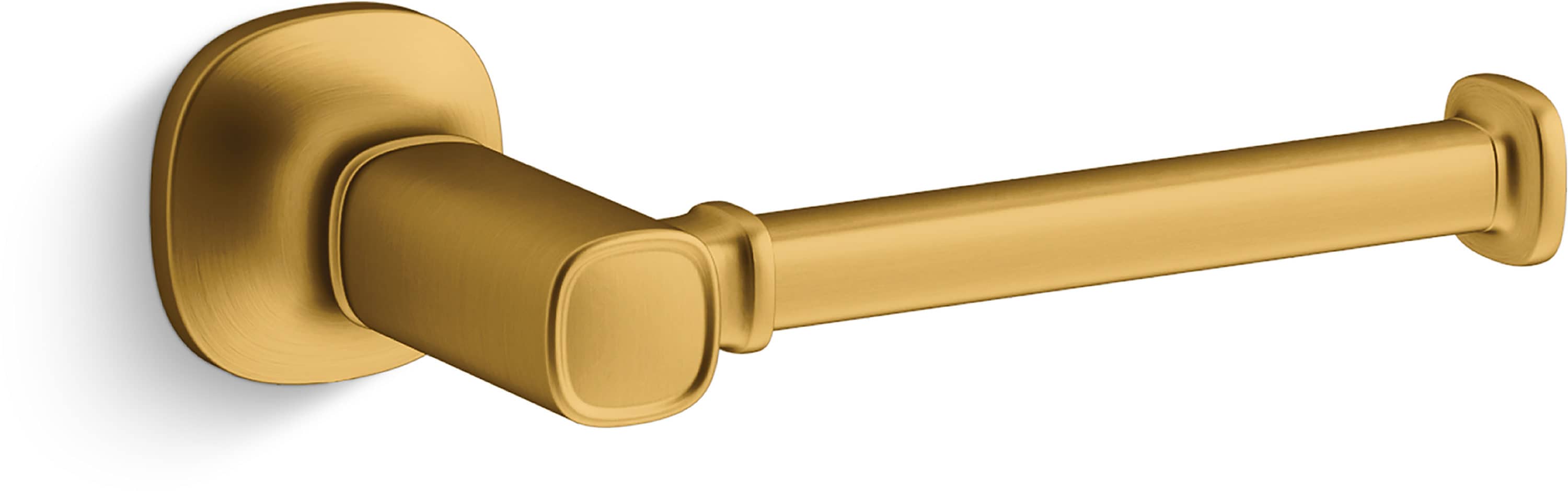 Juego de accesorios decorativos para baño de latón moderno vibrante cepillado de 3 piezas Ealing de KOHLER, que incluye barra para toallas, porta papel higiénico y anillo para toallas (R31070-2MB)