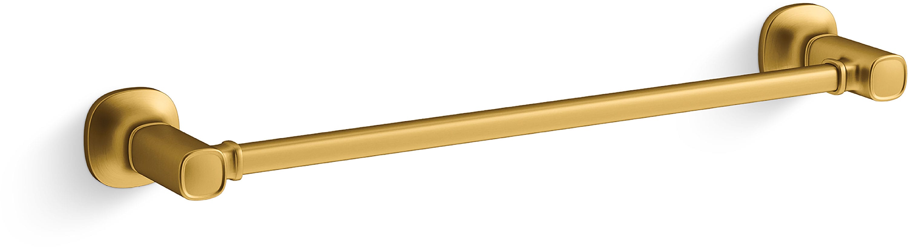 Juego de accesorios decorativos para baño de latón moderno vibrante cepillado de 3 piezas Ealing de KOHLER, que incluye barra para toallas, porta papel higiénico y anillo para toallas (R31070-2MB)