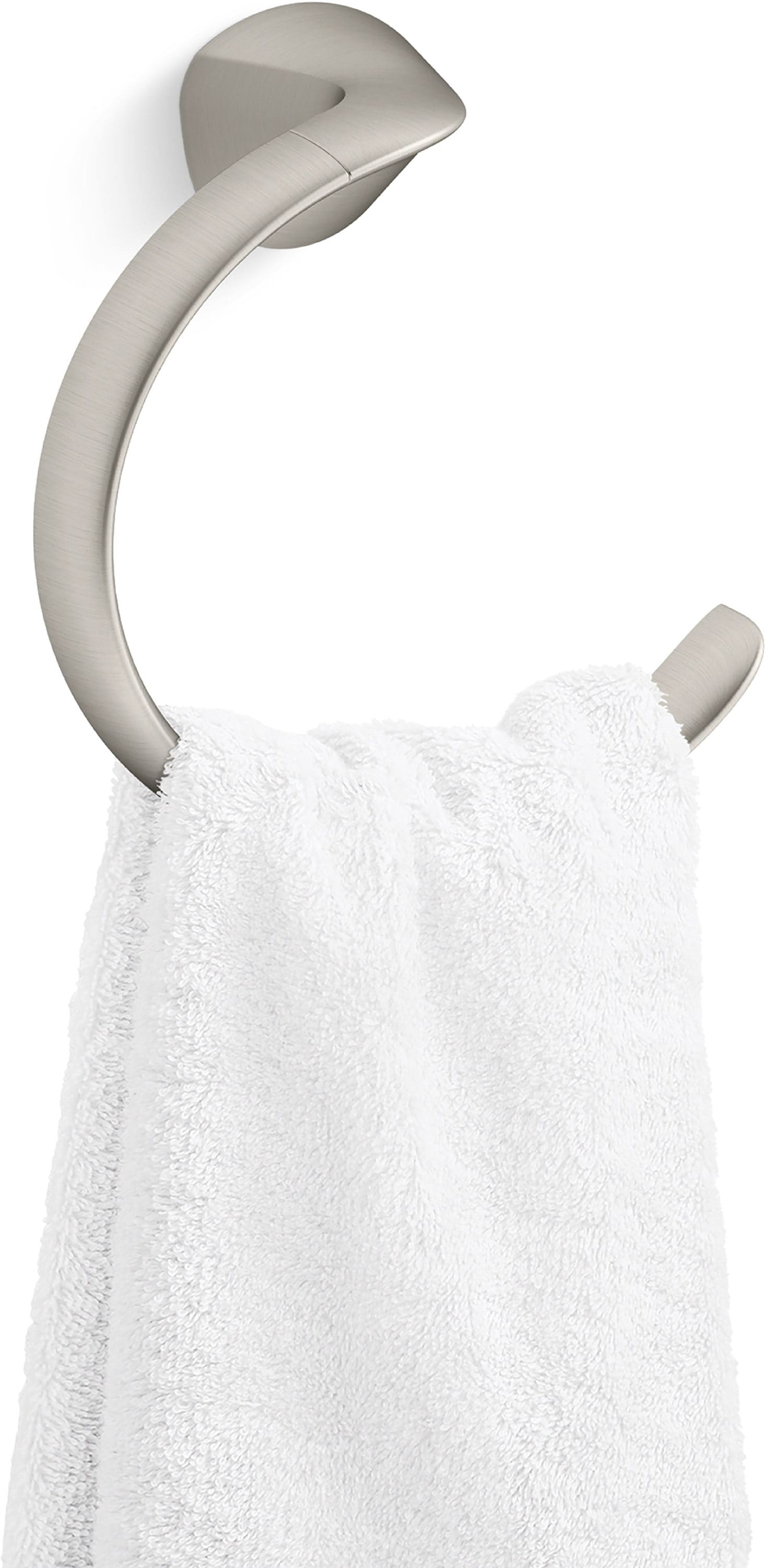 Juego de accesorios decorativos para baño Avail vibrante de níquel cepillado de 3 piezas KOHLER con barra de toalla, portapapel higiénico y argolla para toalla incluidos R31186-BN.